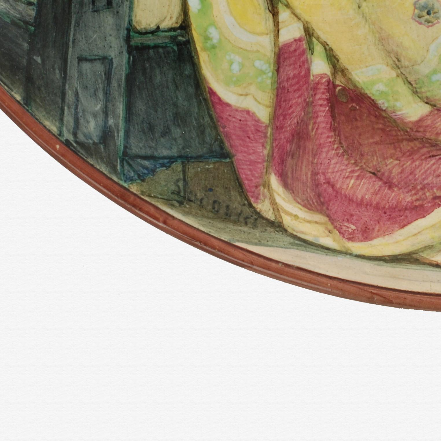 Cargador pintado a mano del siglo XIX Minton's Art Pottery Studio Kensington Gore en venta 4