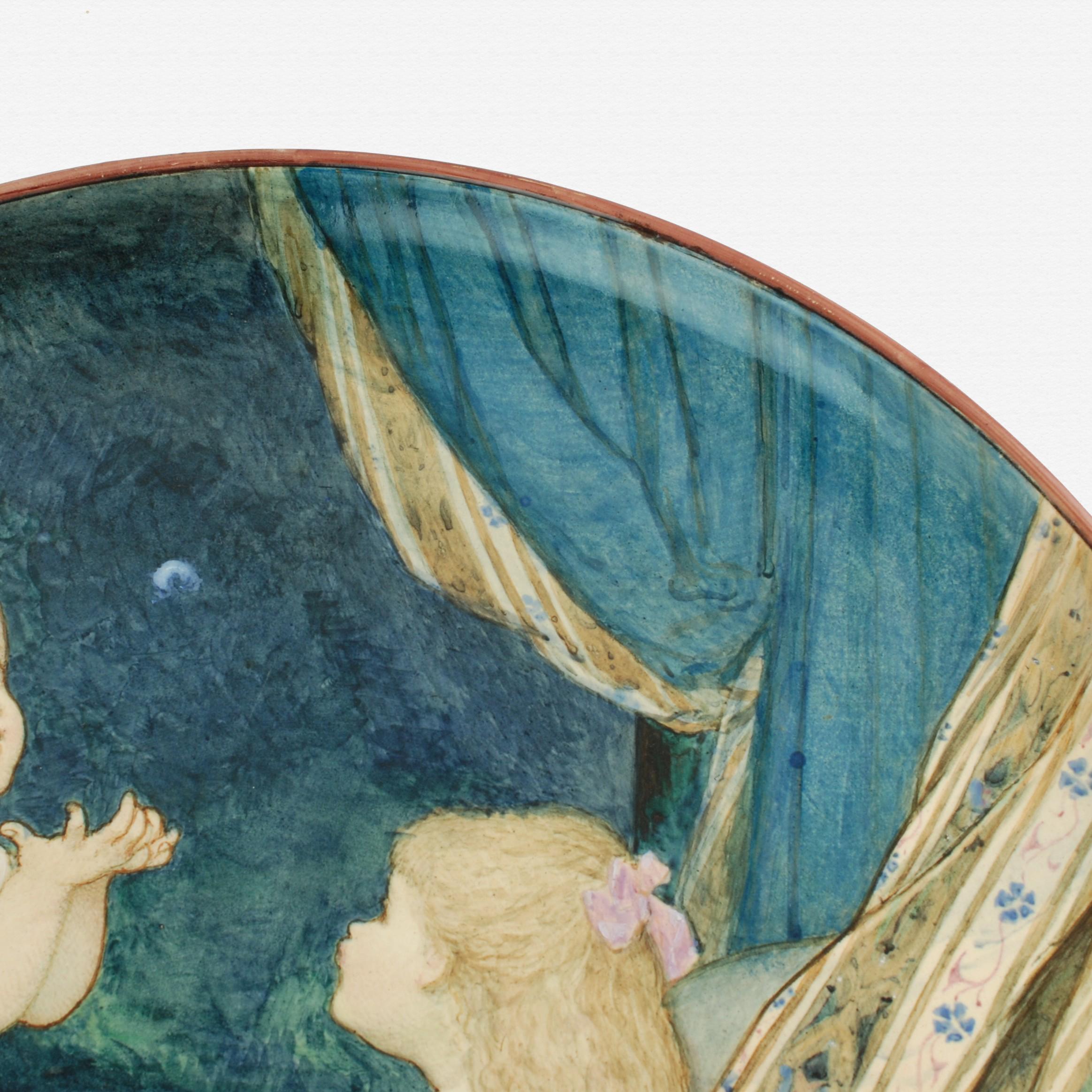 Cargador pintado a mano del siglo XIX Minton's Art Pottery Studio Kensington Gore en venta 1