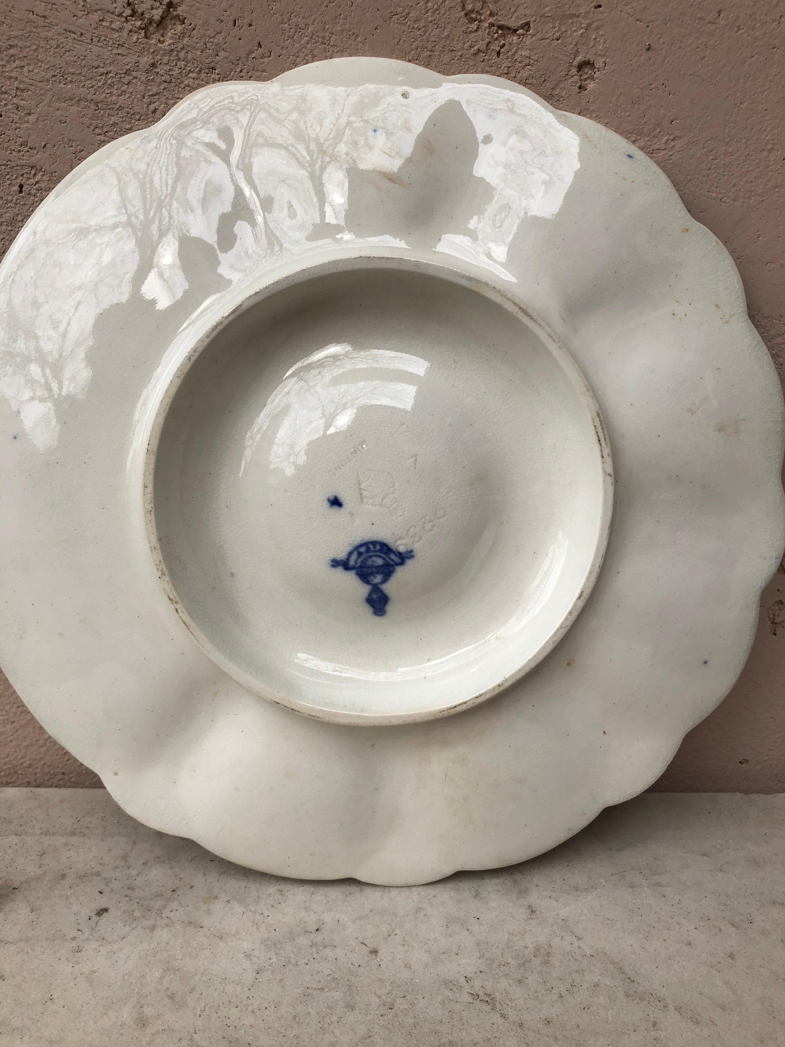 Late 19th Century 19th Century Minton's China Delft Blue and White Oyster Plate