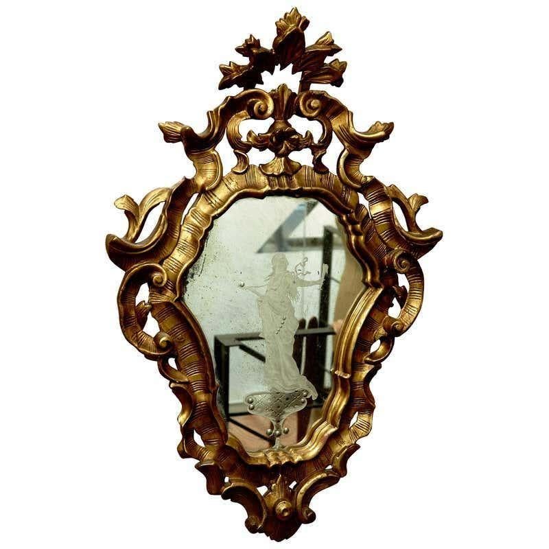 19th Century Mirror in Carved Wood For Sale 3