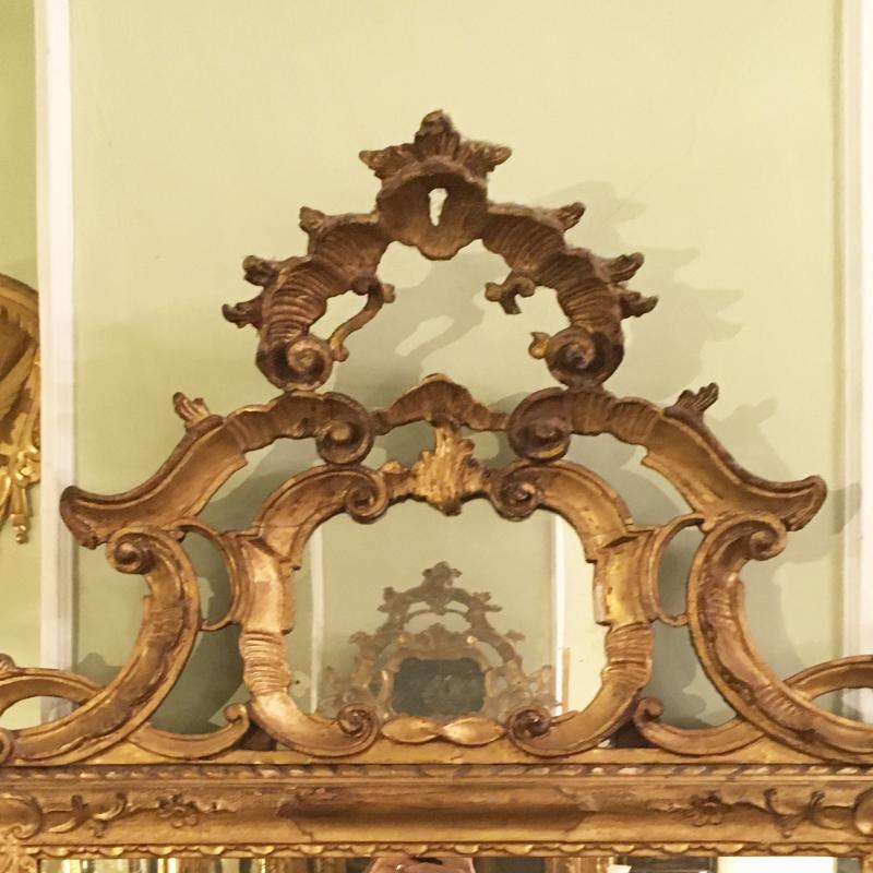 Miroir en bois doré du 19ème siècle Bon état - En vente à Firenze, IT