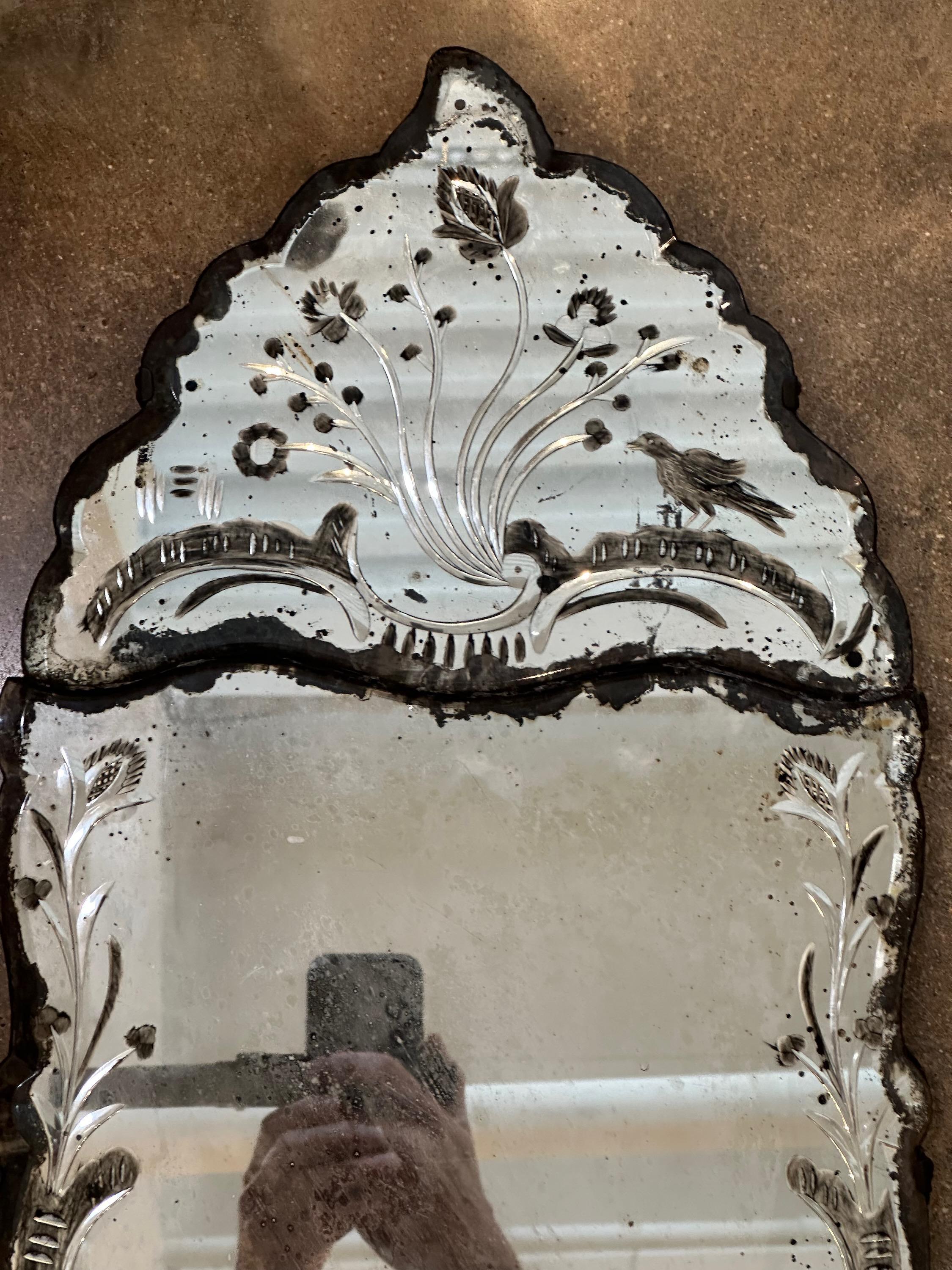 19. Jahrhundert Spiegel mit Wandleuchter (Holz) im Angebot