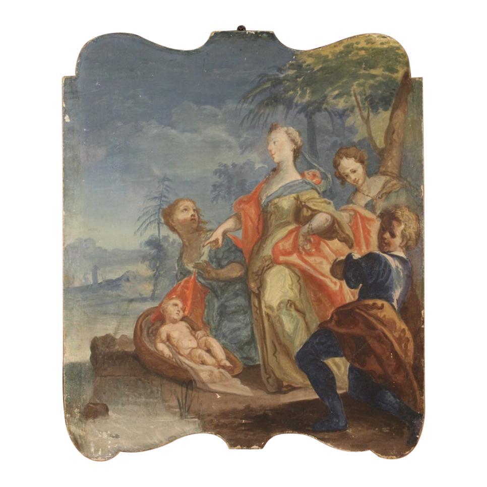19th Century Mixed-Media on Canvas Italian Religious Painting, 1830