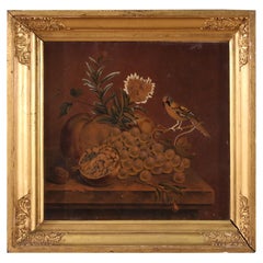 19ème siècle Mixed Media On Paper Peinture de nature morte hollandaise signée, 1839
