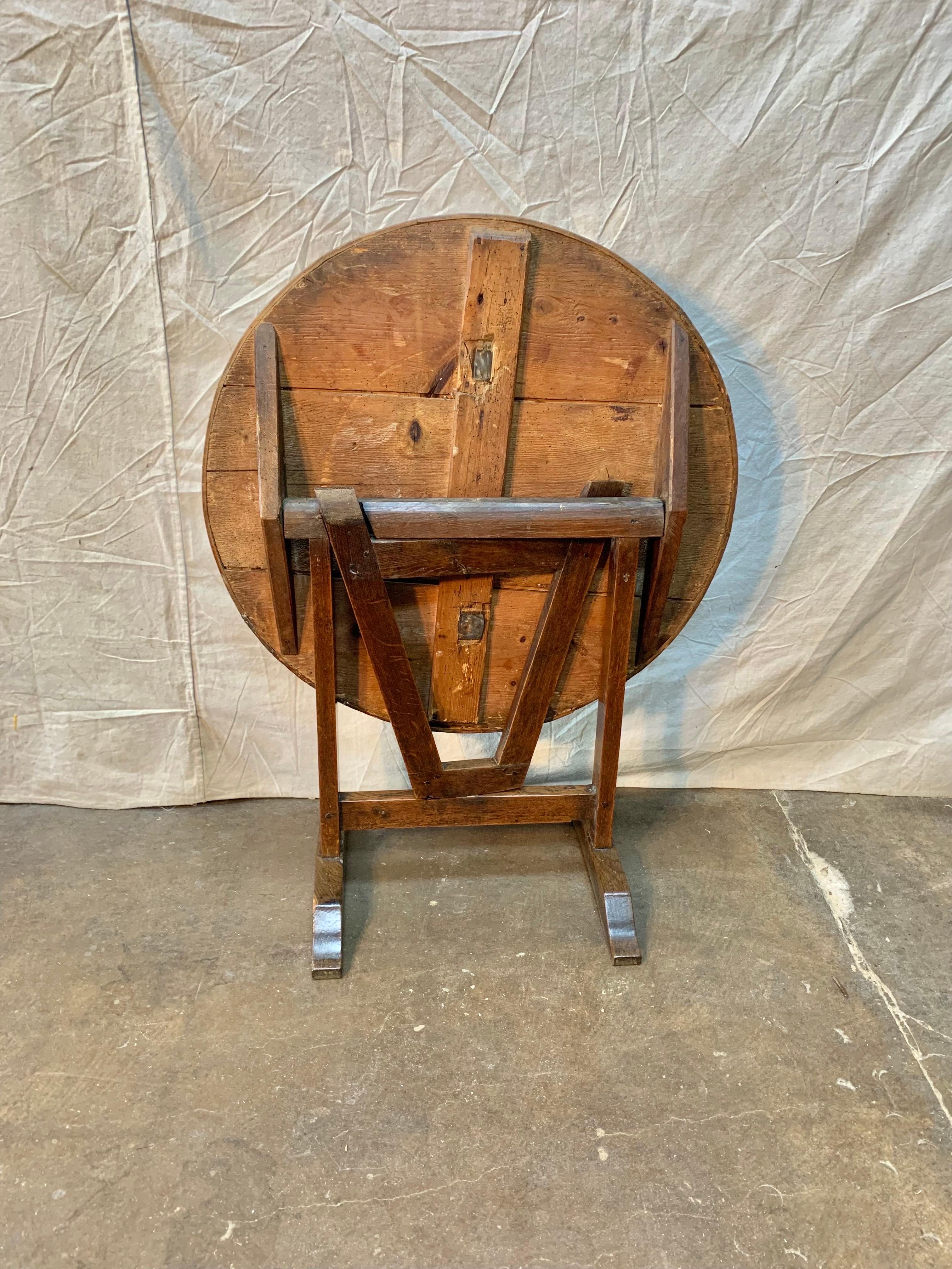 19th Century French Mixed Wood Wine Tasting Table 5