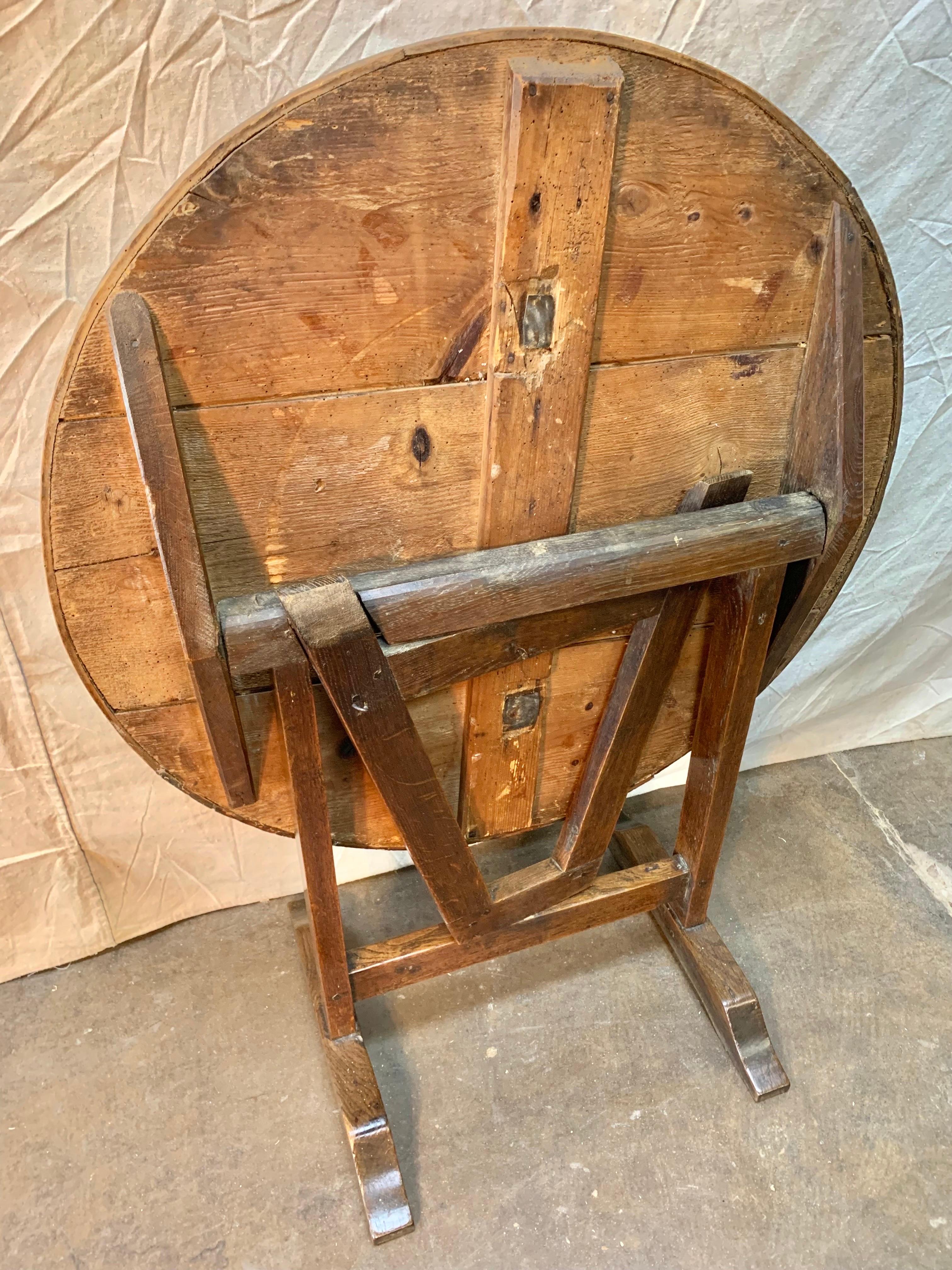 19th Century French Mixed Wood Wine Tasting Table 6
