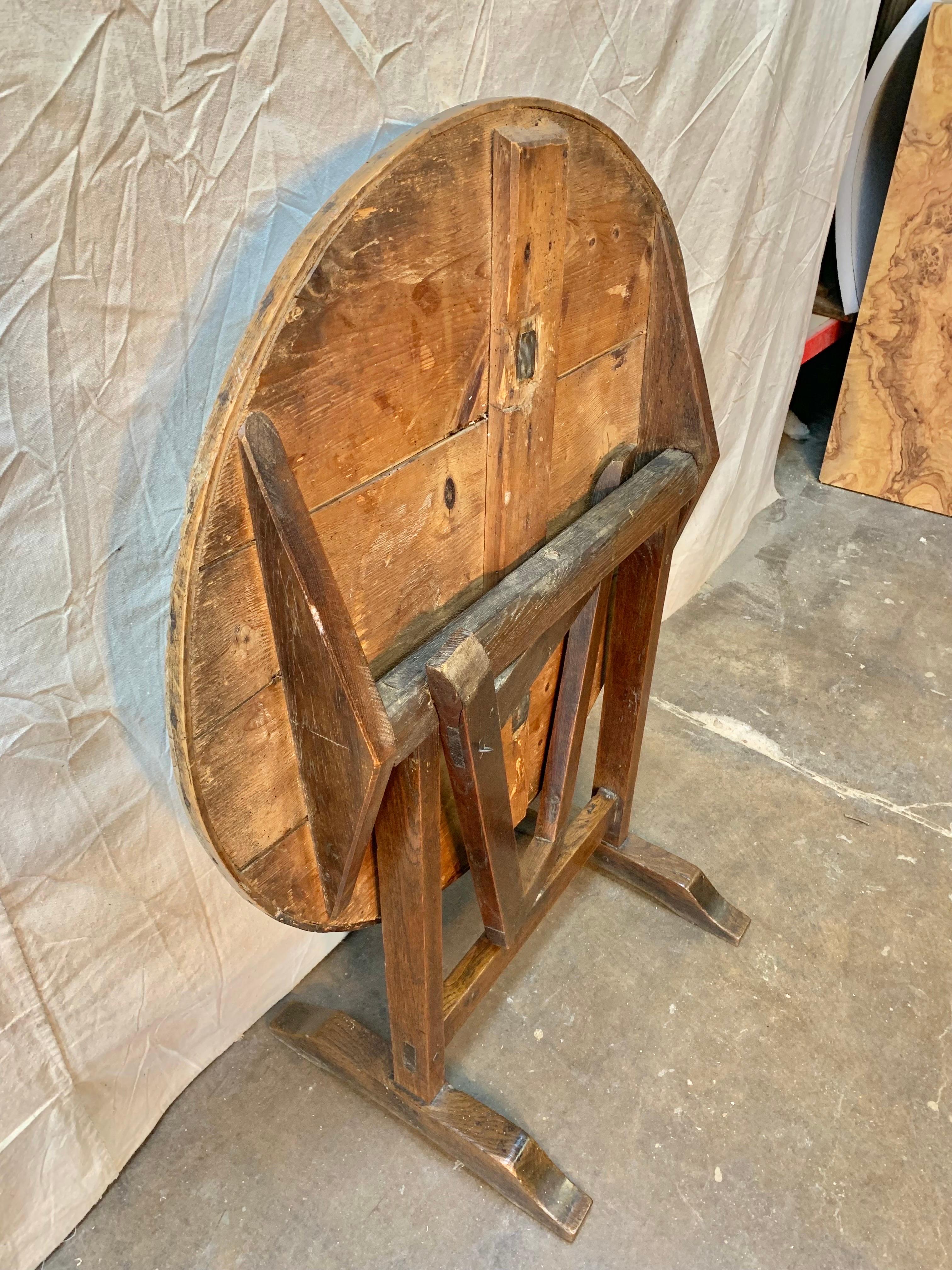 19th Century French Mixed Wood Wine Tasting Table 7
