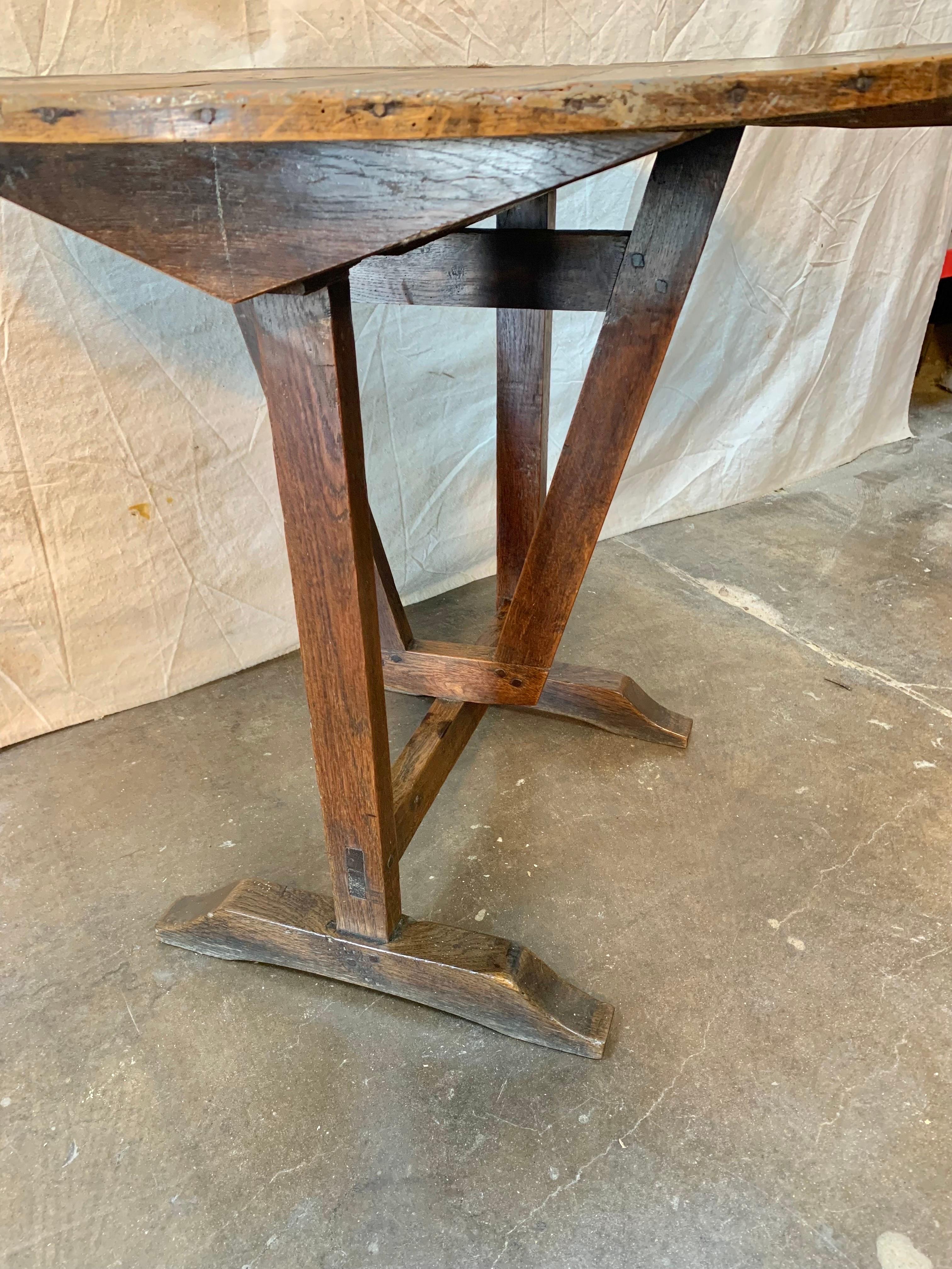 Walnut 19th Century French Mixed Wood Wine Tasting Table