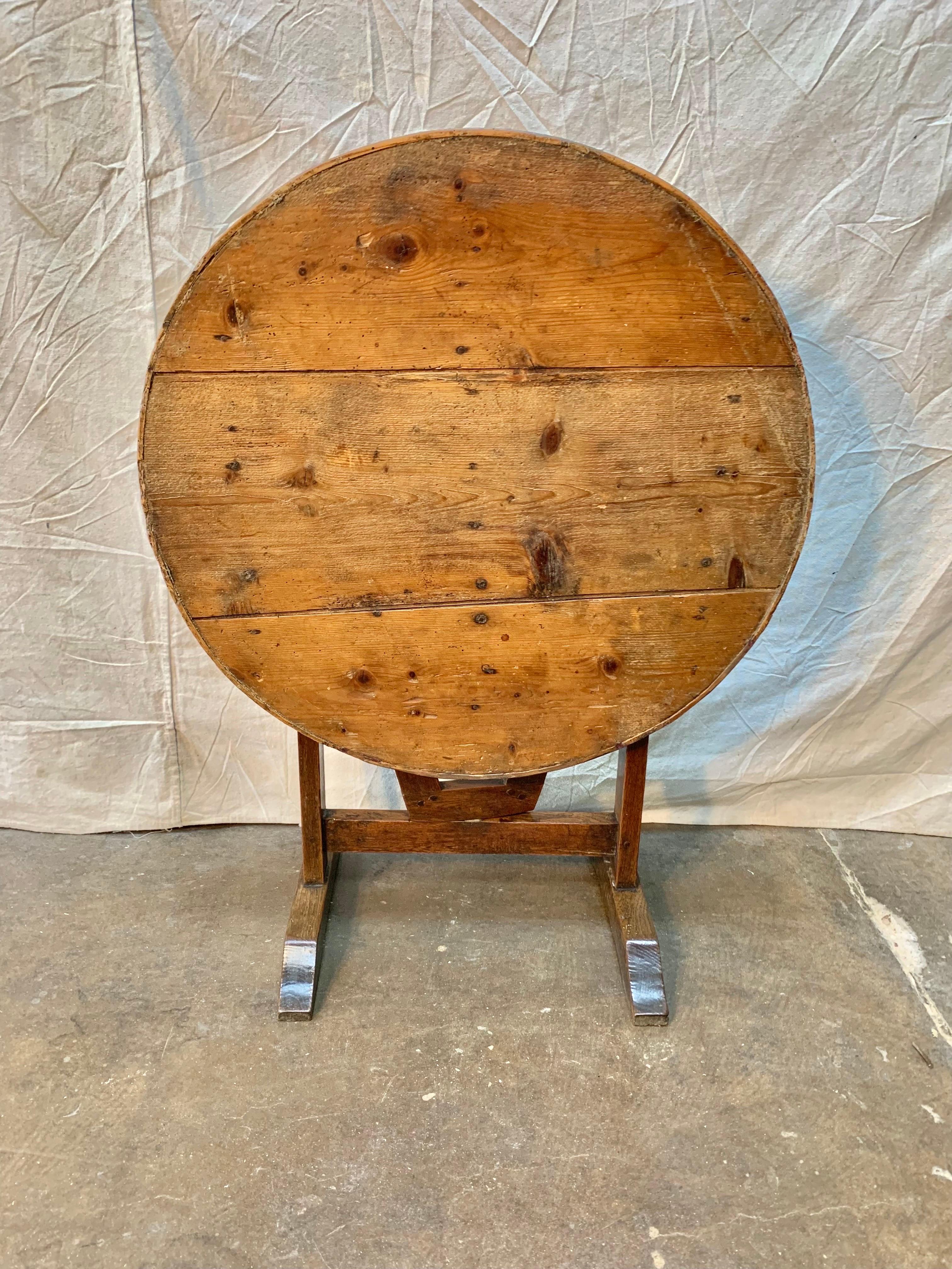 19th Century French Mixed Wood Wine Tasting Table 3