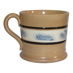 Antique 19th Century Mocha Seaweed Mug