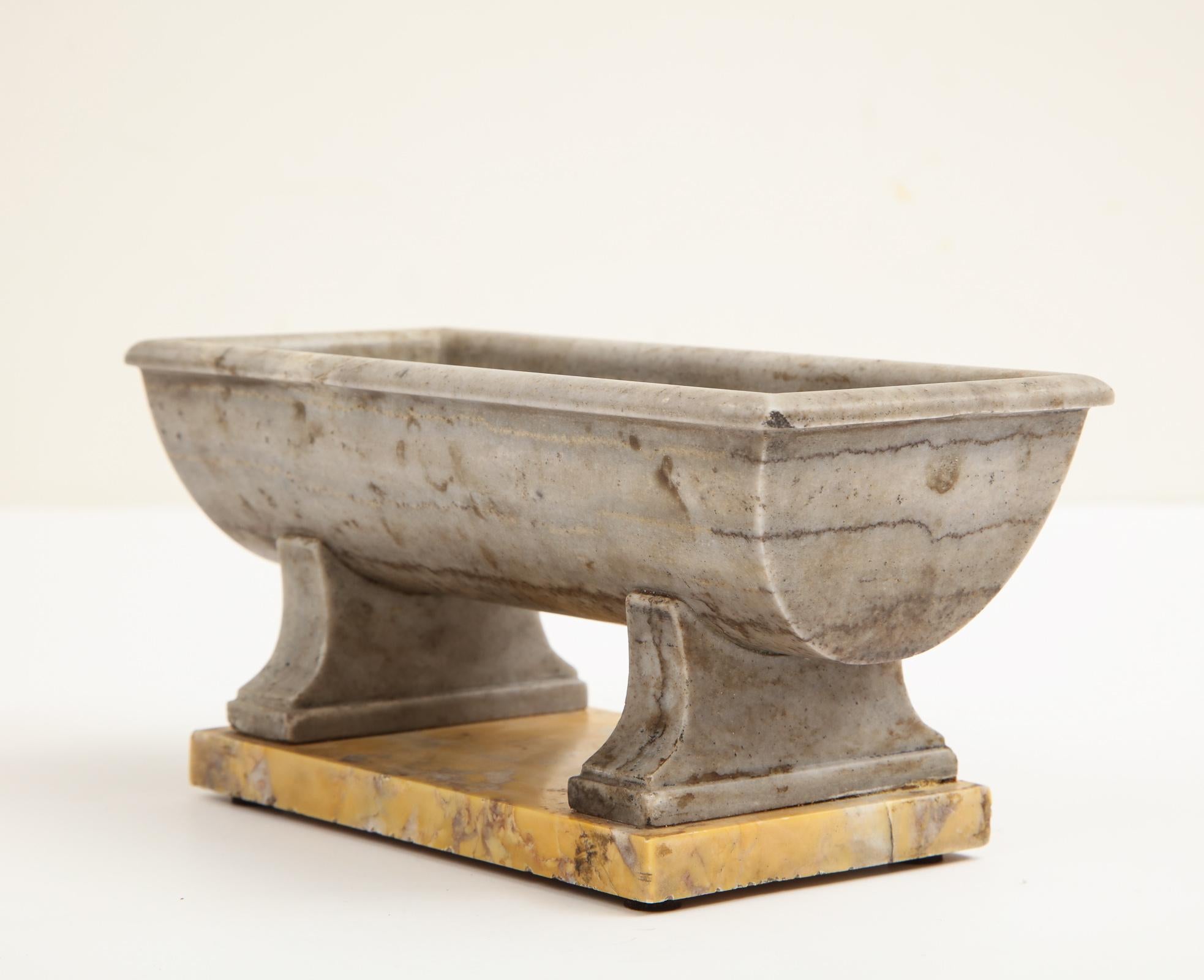 Italian 19th Century Model of a  Bath in Ancient Grey Greek Marble on Sienna Marble Base
