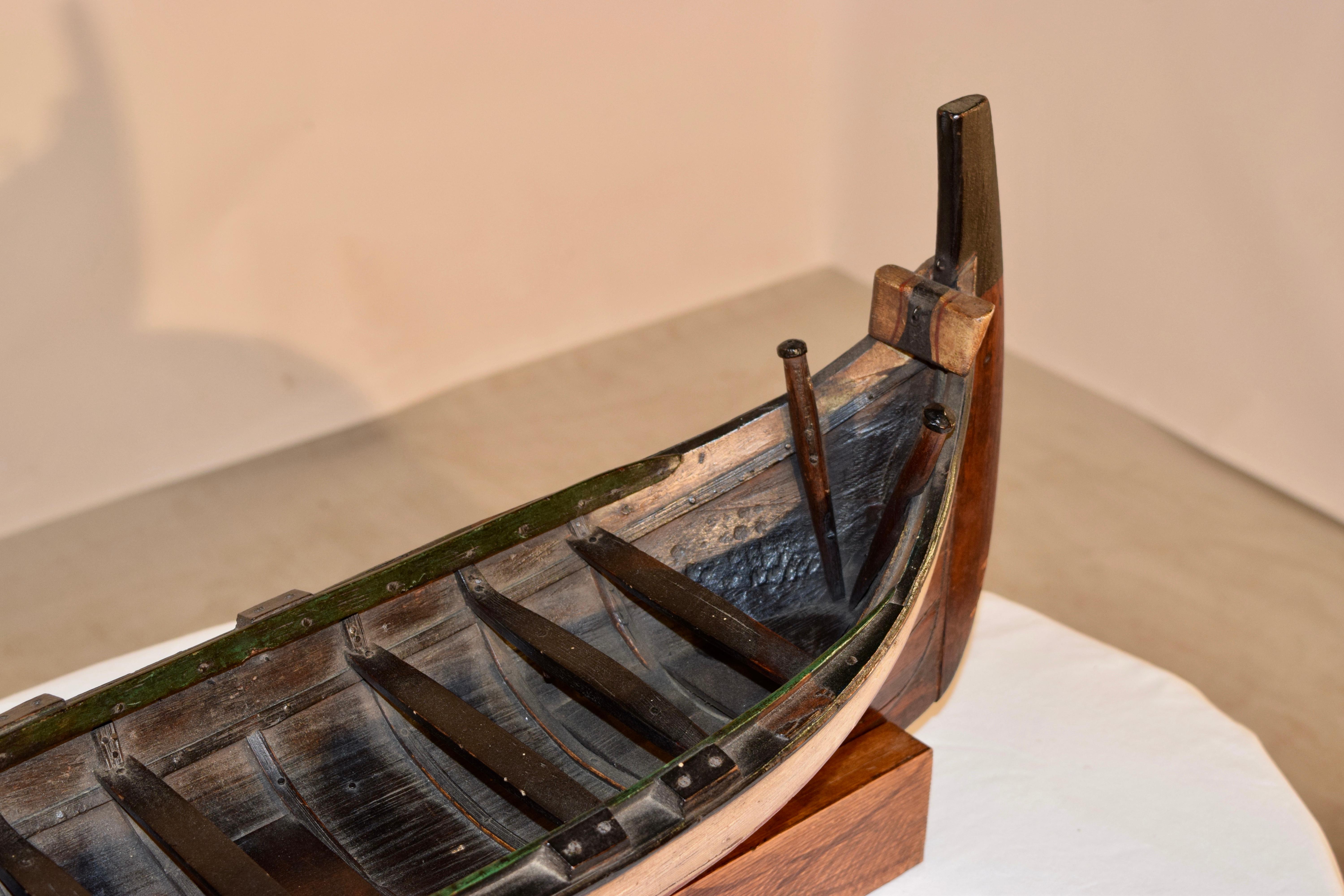 19th Century Model of Boat on Stand In Good Condition In High Point, NC