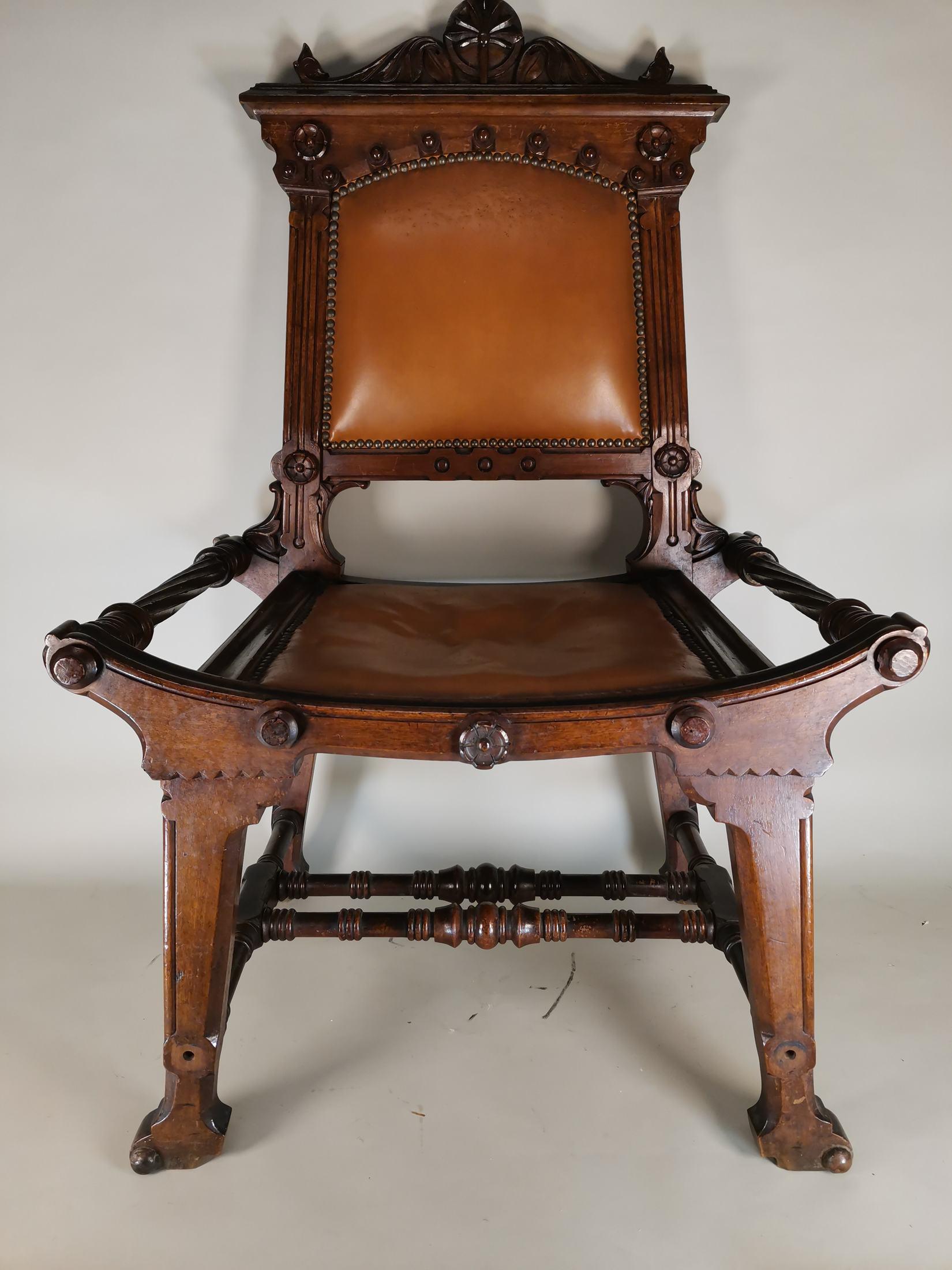 Hand-Crafted 19th Century Modernist Chair For Sale