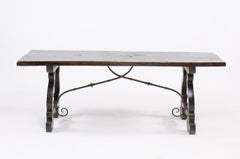 19th Century Monastery Table with Iron Base