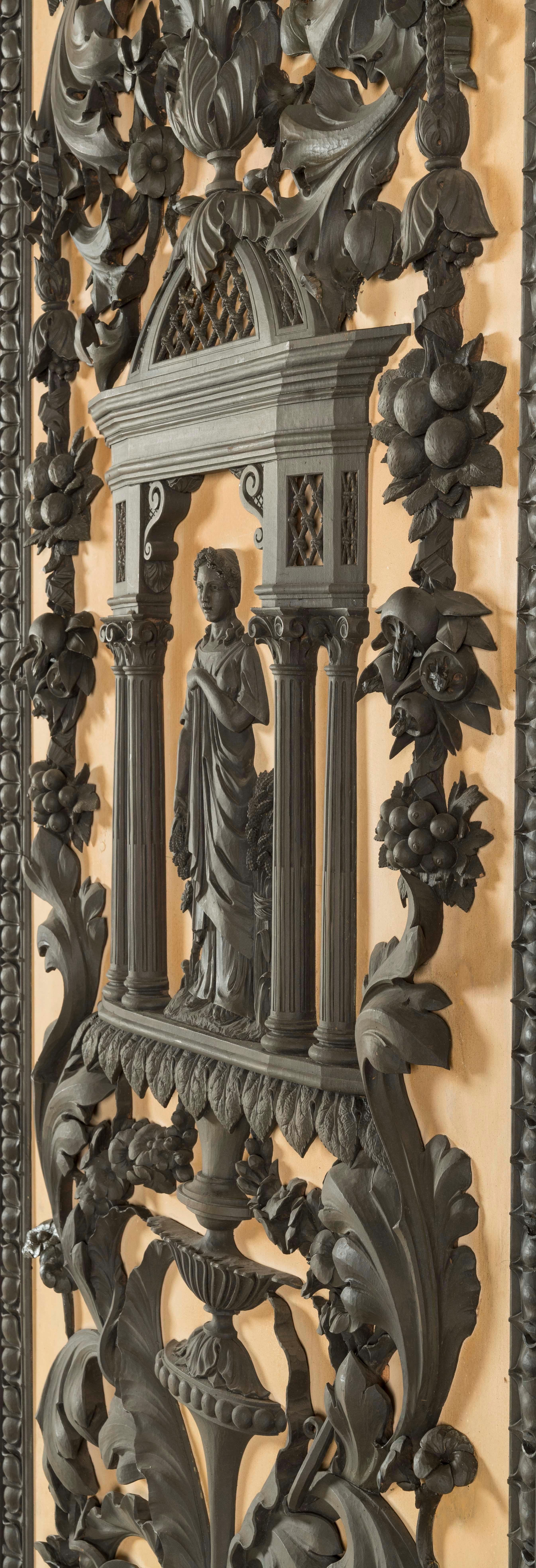 Panneaux monumentaux de boiserie sculptés du 19ème siècle provenant de Lartington Hall en vente 3