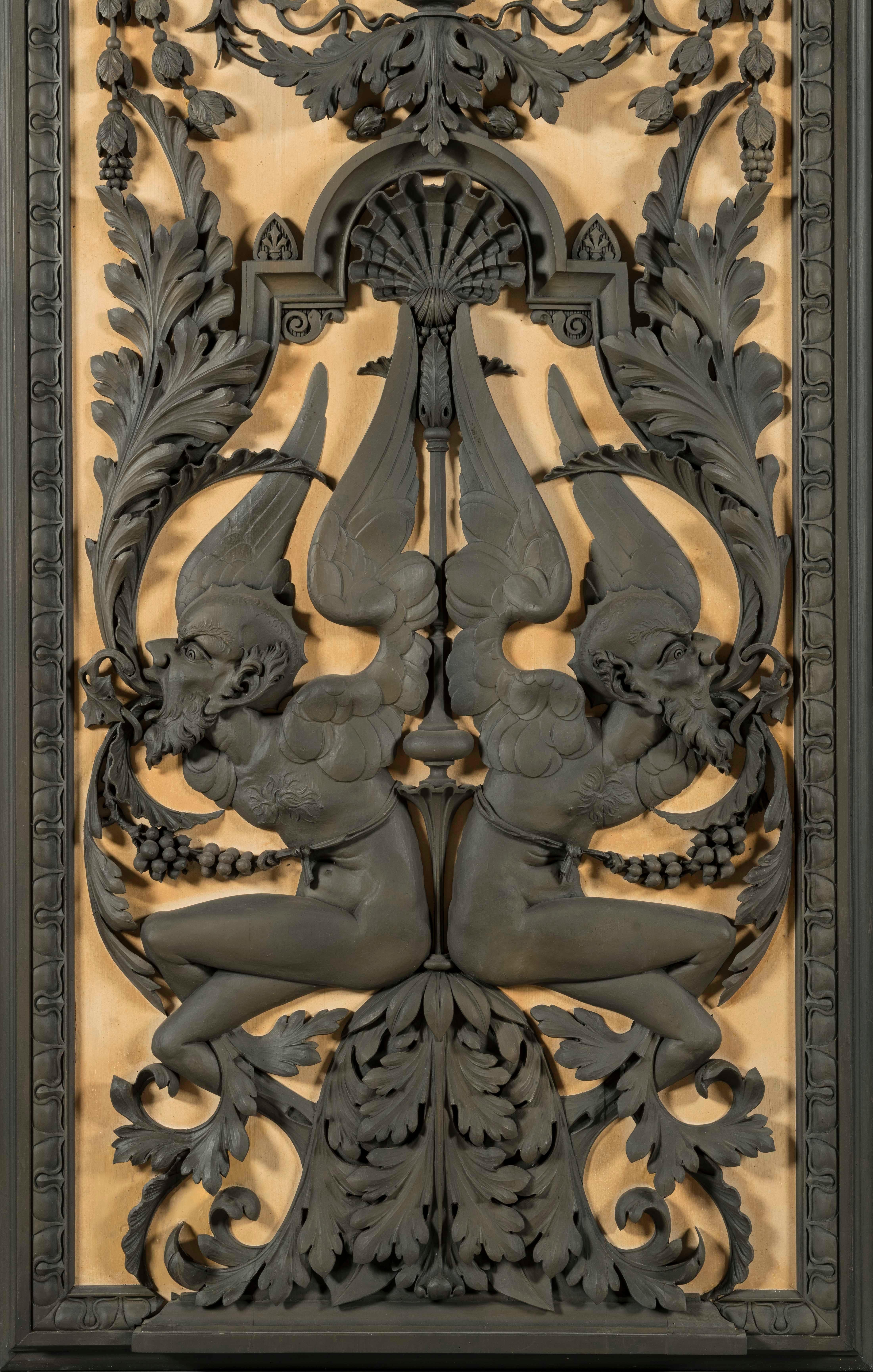 Panneaux monumentaux de boiserie sculptés du 19ème siècle provenant de Lartington Hall en vente 5