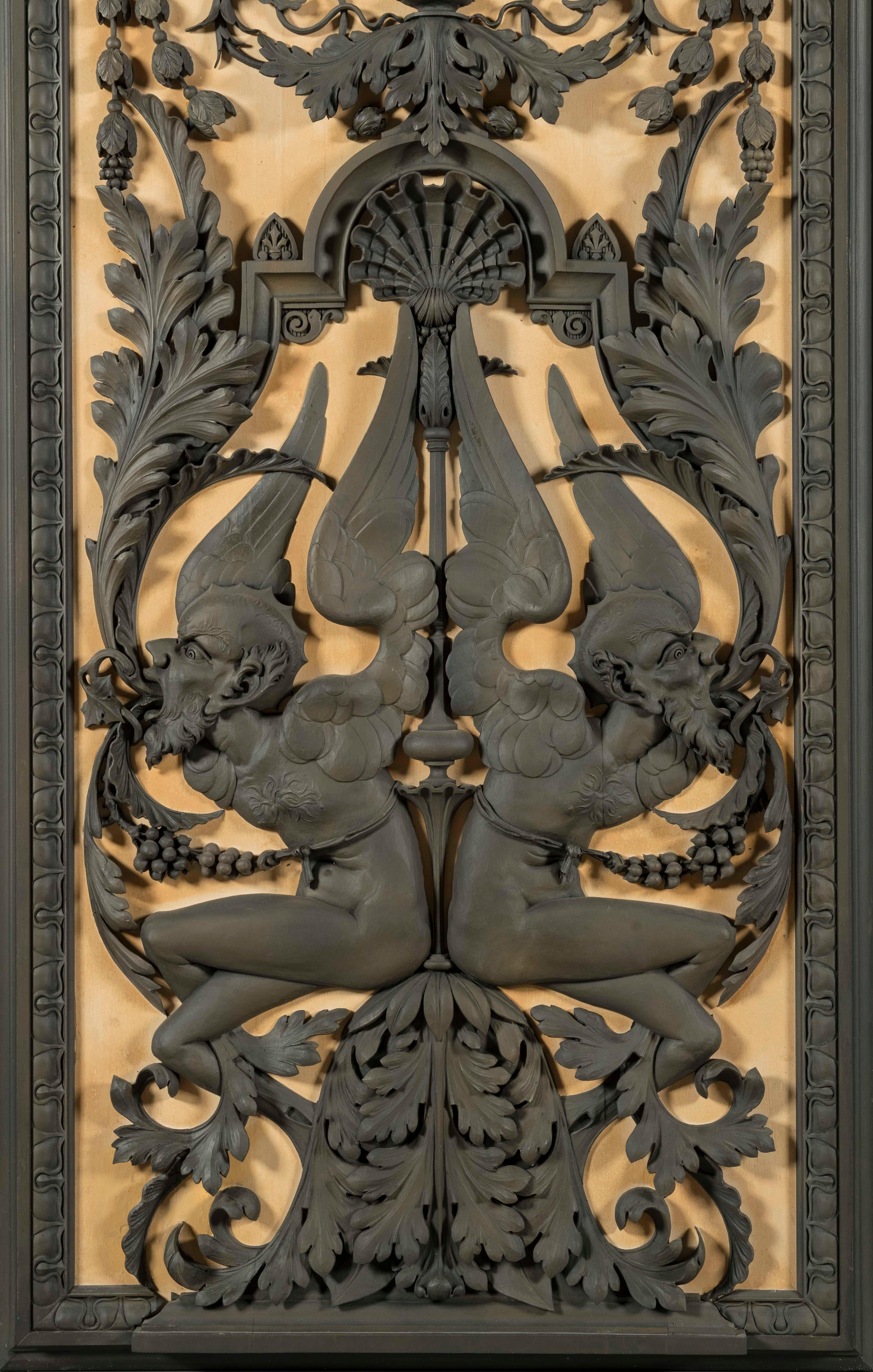 Panneaux monumentaux de boiserie sculptés du 19ème siècle provenant de Lartington Hall en vente 5