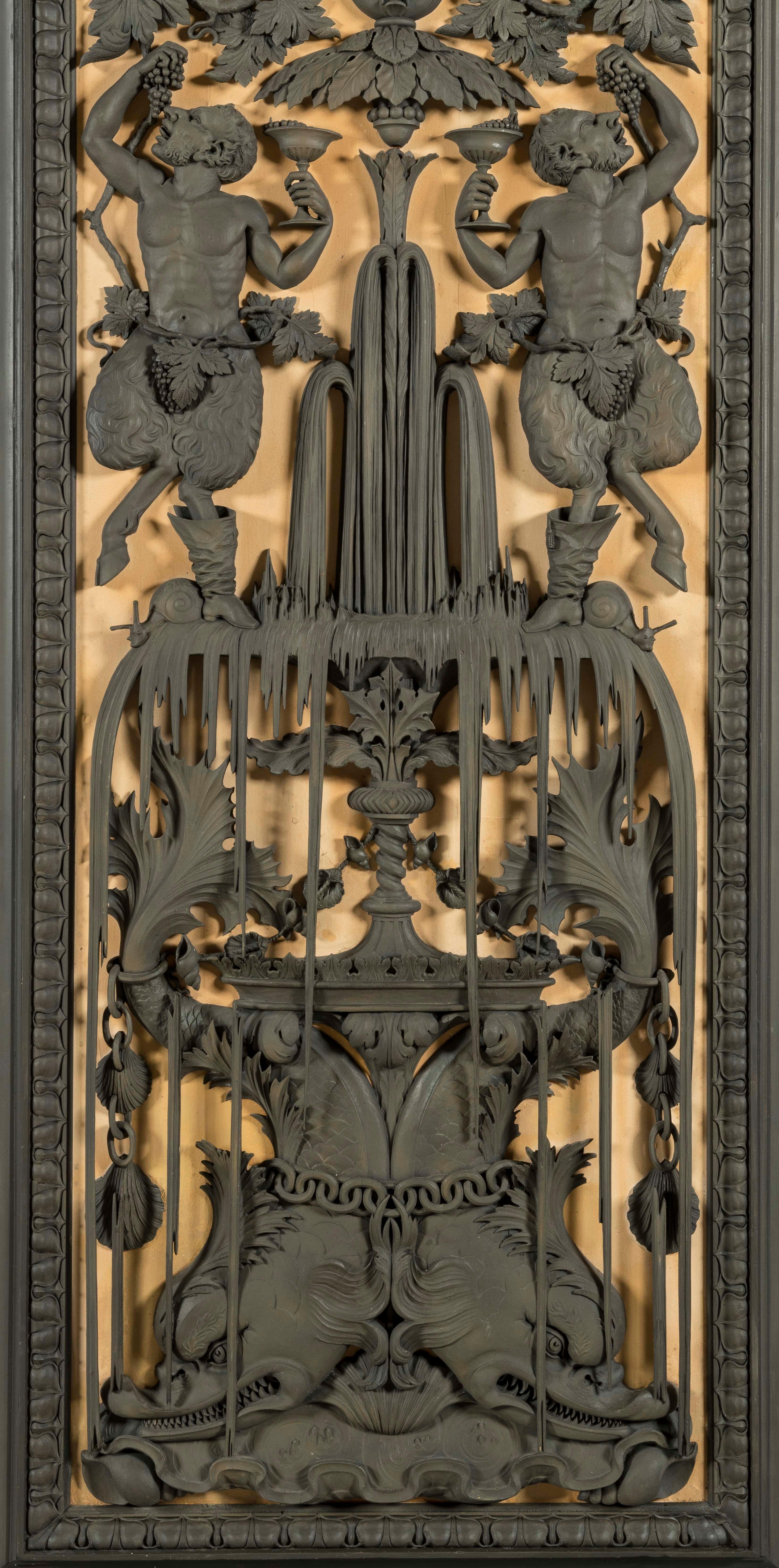 Panneaux monumentaux de boiserie sculptés du 19ème siècle provenant de Lartington Hall en vente 7