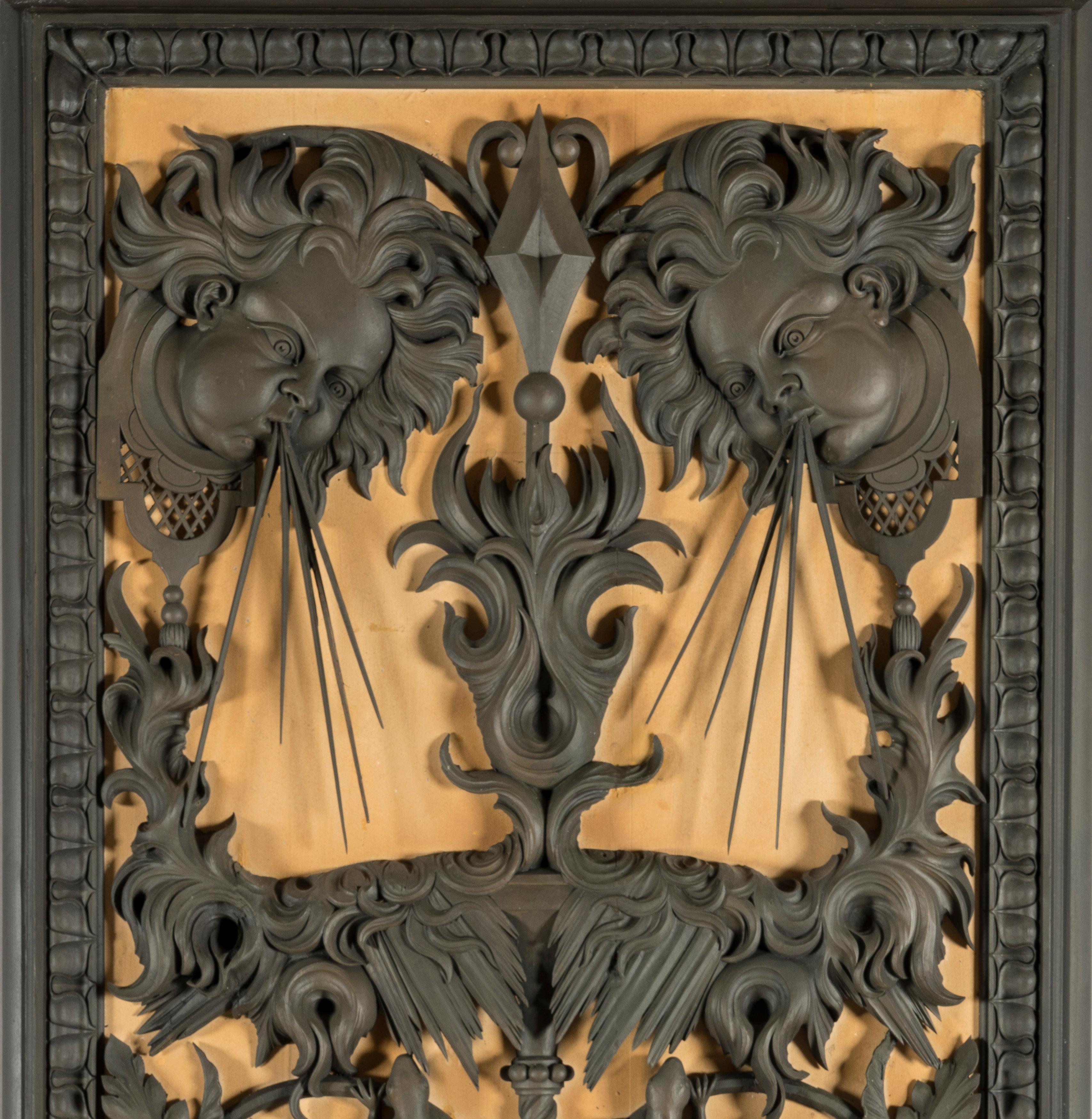 Panneaux monumentaux de boiserie sculptés du 19ème siècle provenant de Lartington Hall en vente 8