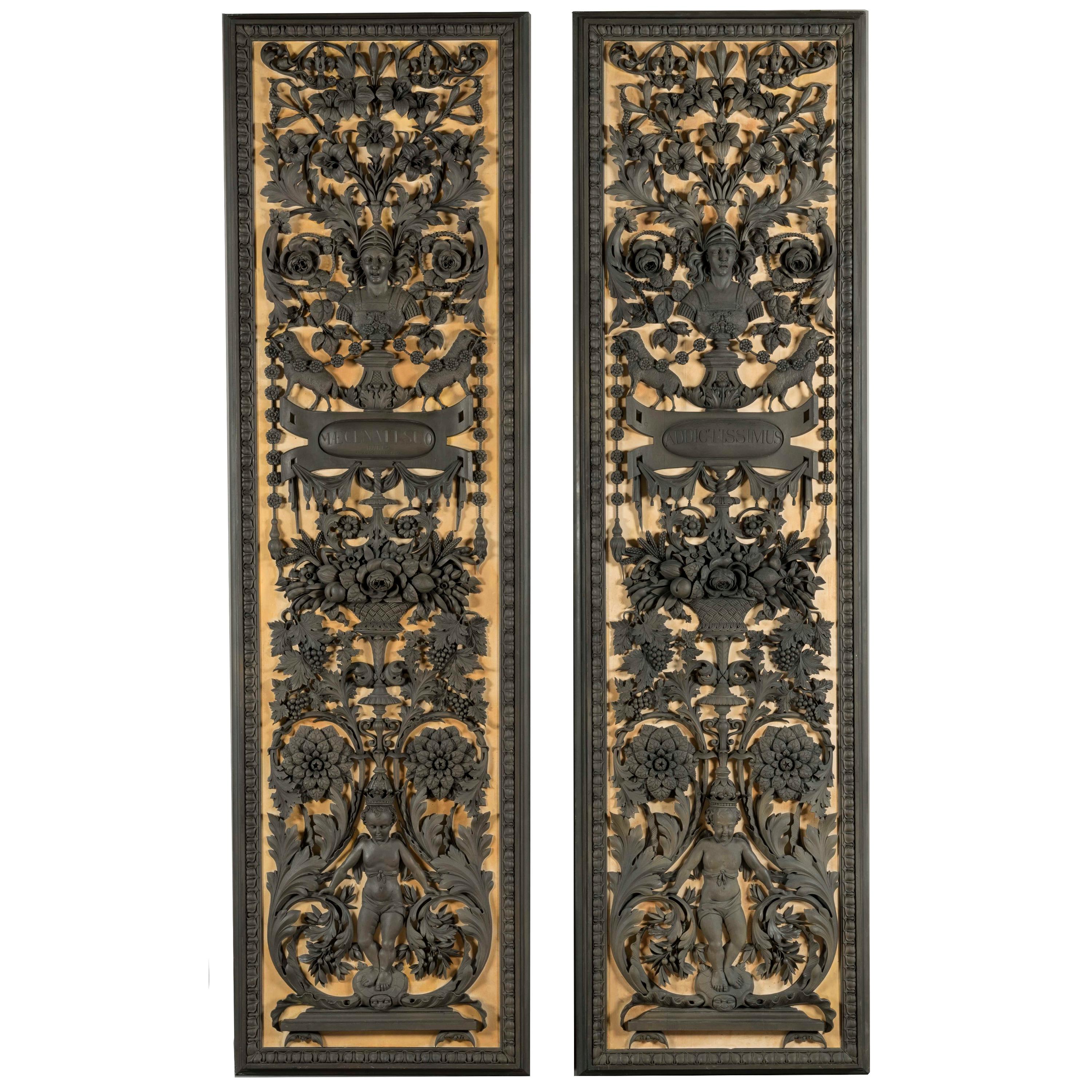 Wood 19th Century, Monumental Carved Boiserie Panels from Lartington Hall For Sale