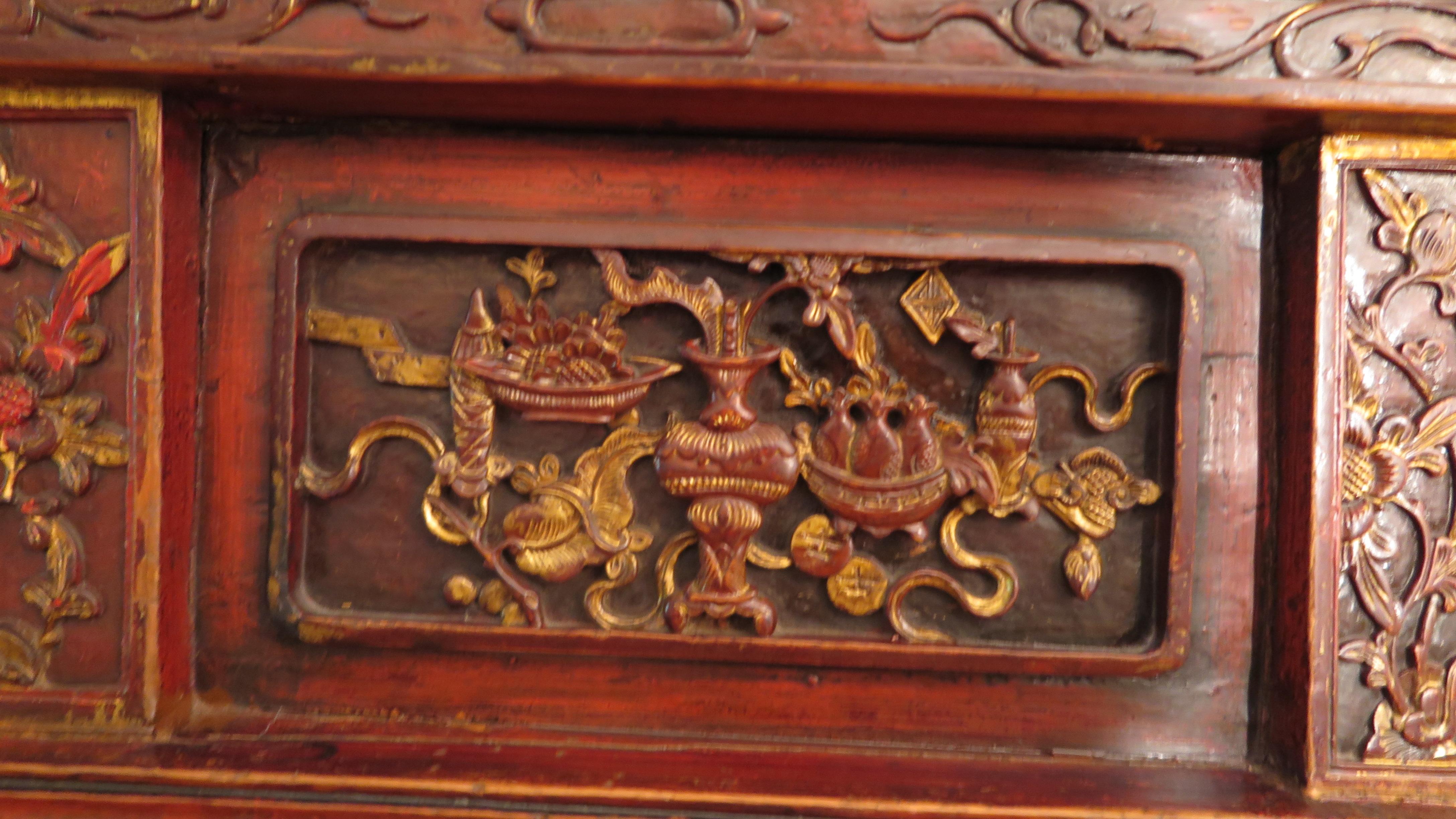 Carved 19th Century Monumental Chinese Altar Table For Sale