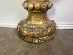 19th Century Italian Neoclassical Giltwood Hand-Carved Urn