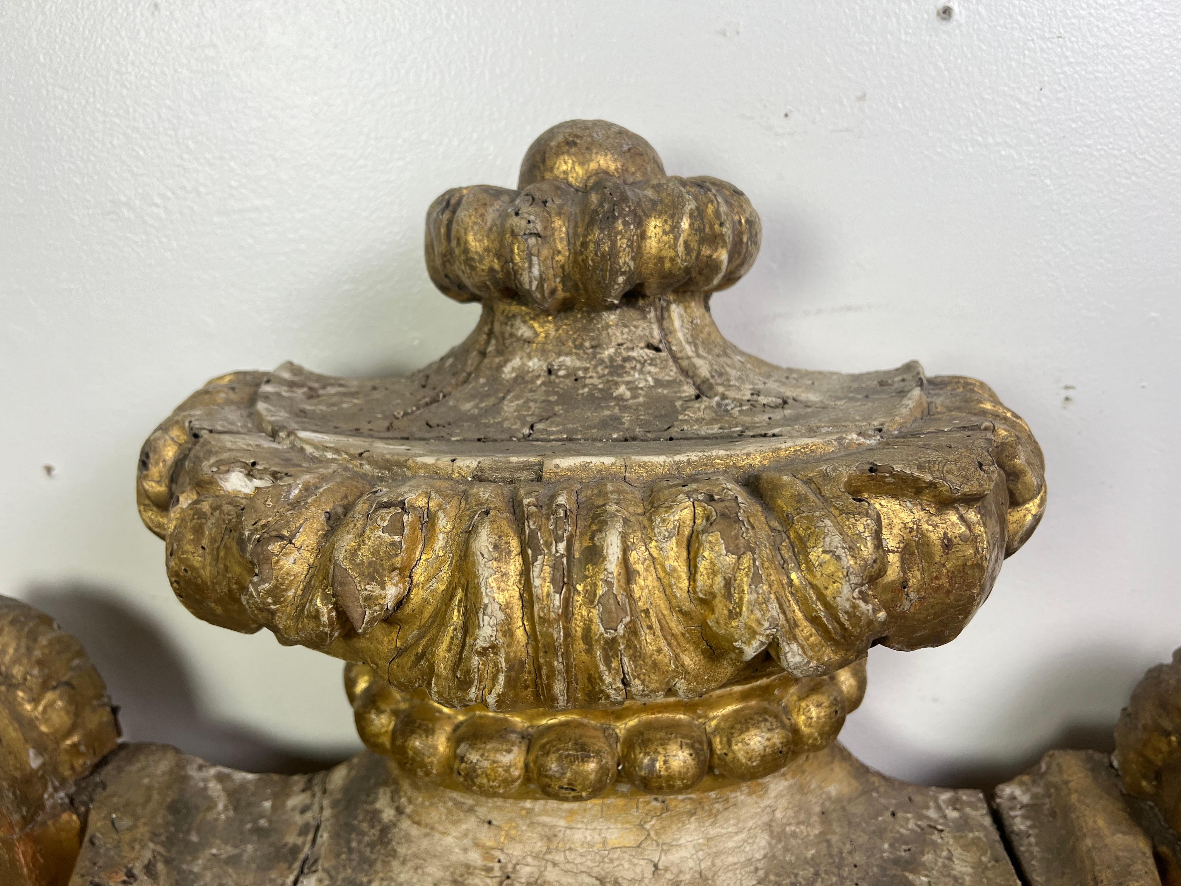 Monumentale italienische Giltwood-Urne aus dem 19. (19. Jahrhundert) im Angebot