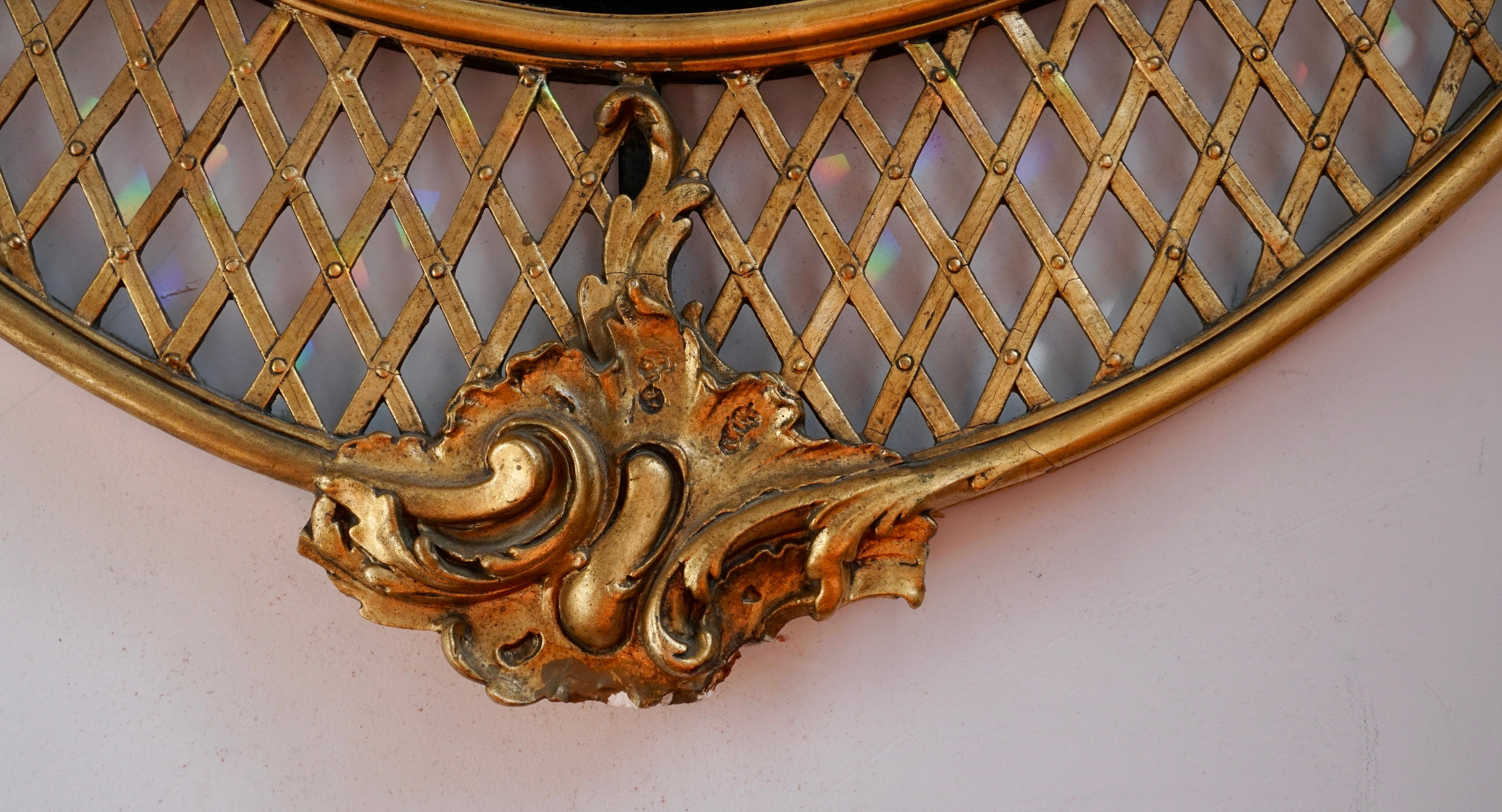 Miroir de sol rocococo italien monumental du 19ème siècle en vente 7