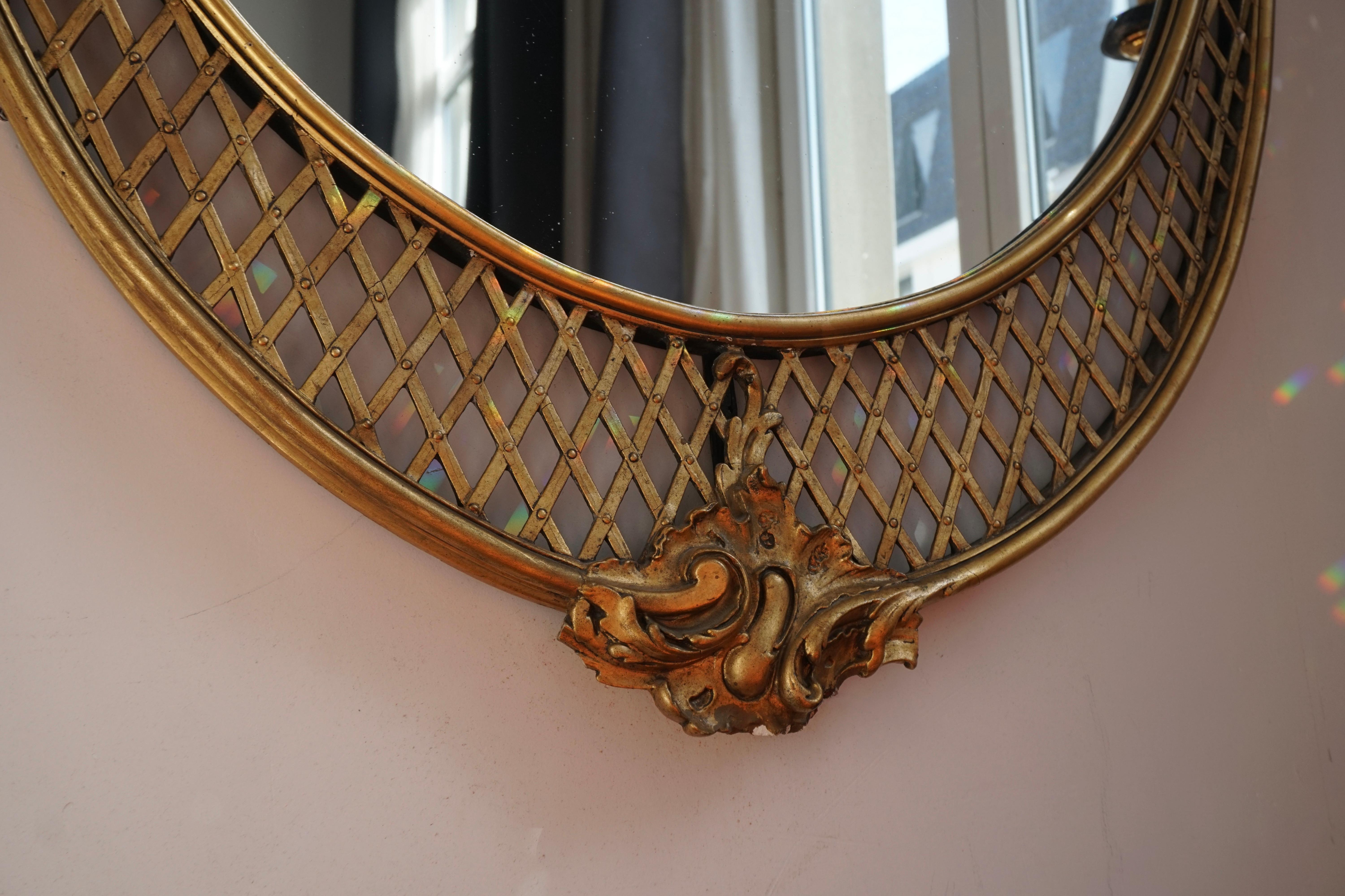 Miroir de sol rocococo italien monumental du 19ème siècle en vente 10