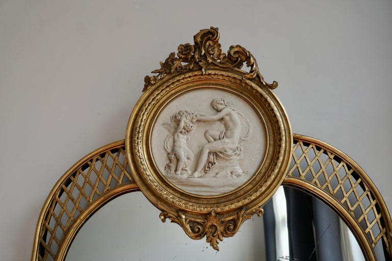 19th Century Monumental Italian Rococo Floor Mirror 1