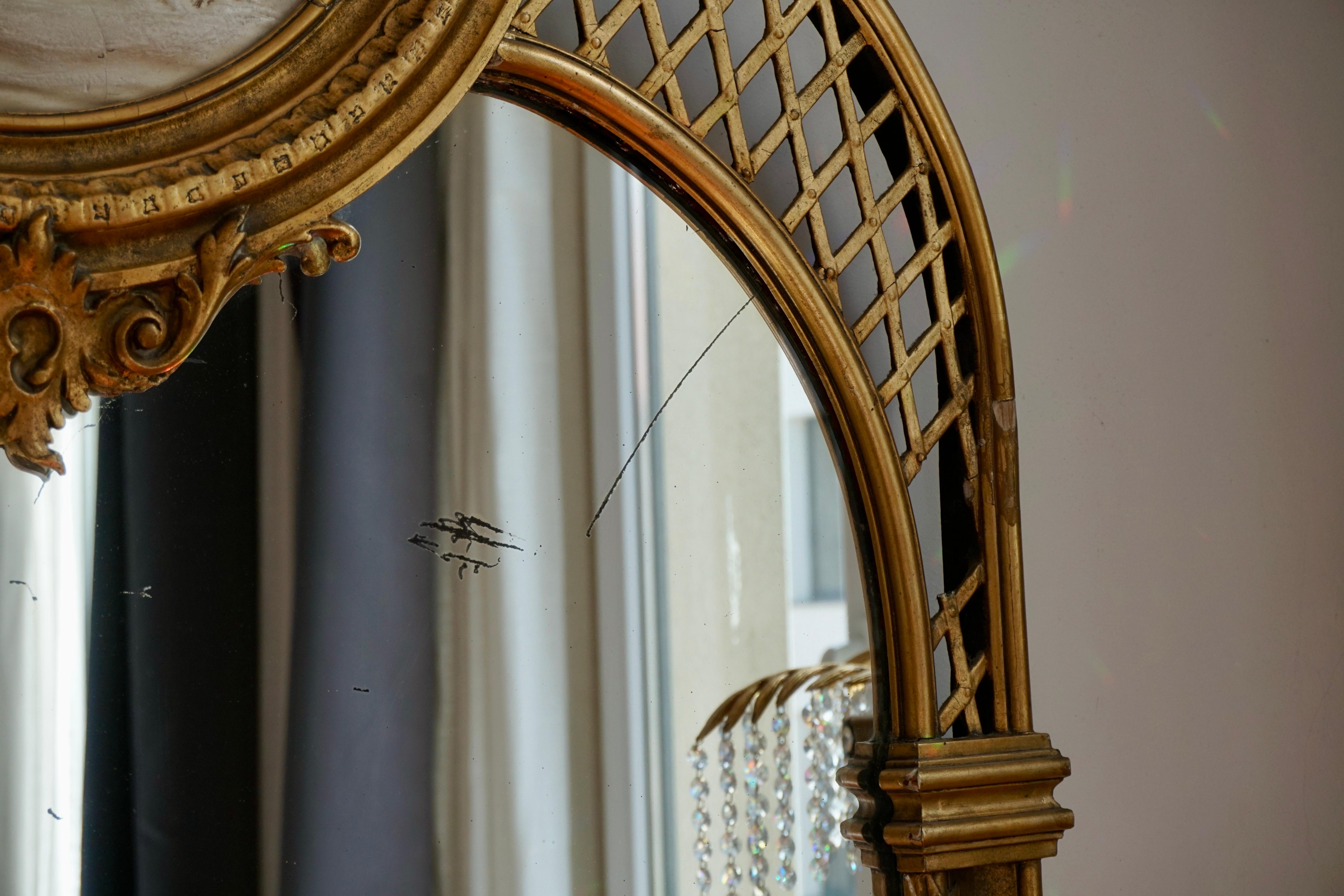 Miroir de sol rocococo italien monumental du 19ème siècle en vente 1