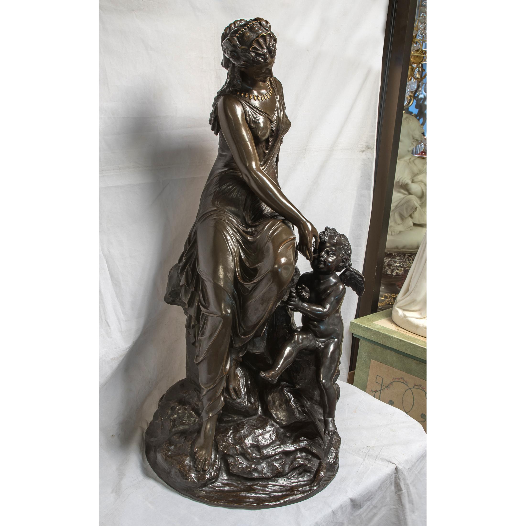 French 19th C. Monumental Patinated Bronze Sculpture of Venus attrib. Mathurin Moreau