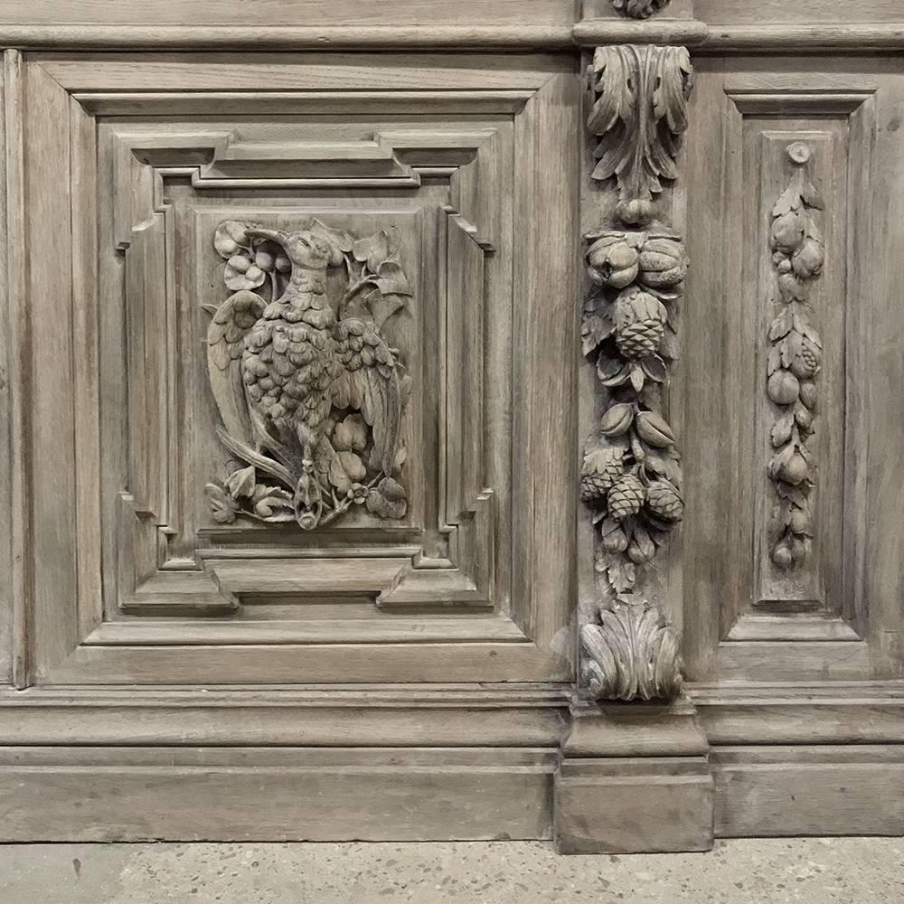 19th Century Monumental Renaissance Stripped Oak Buffet 1