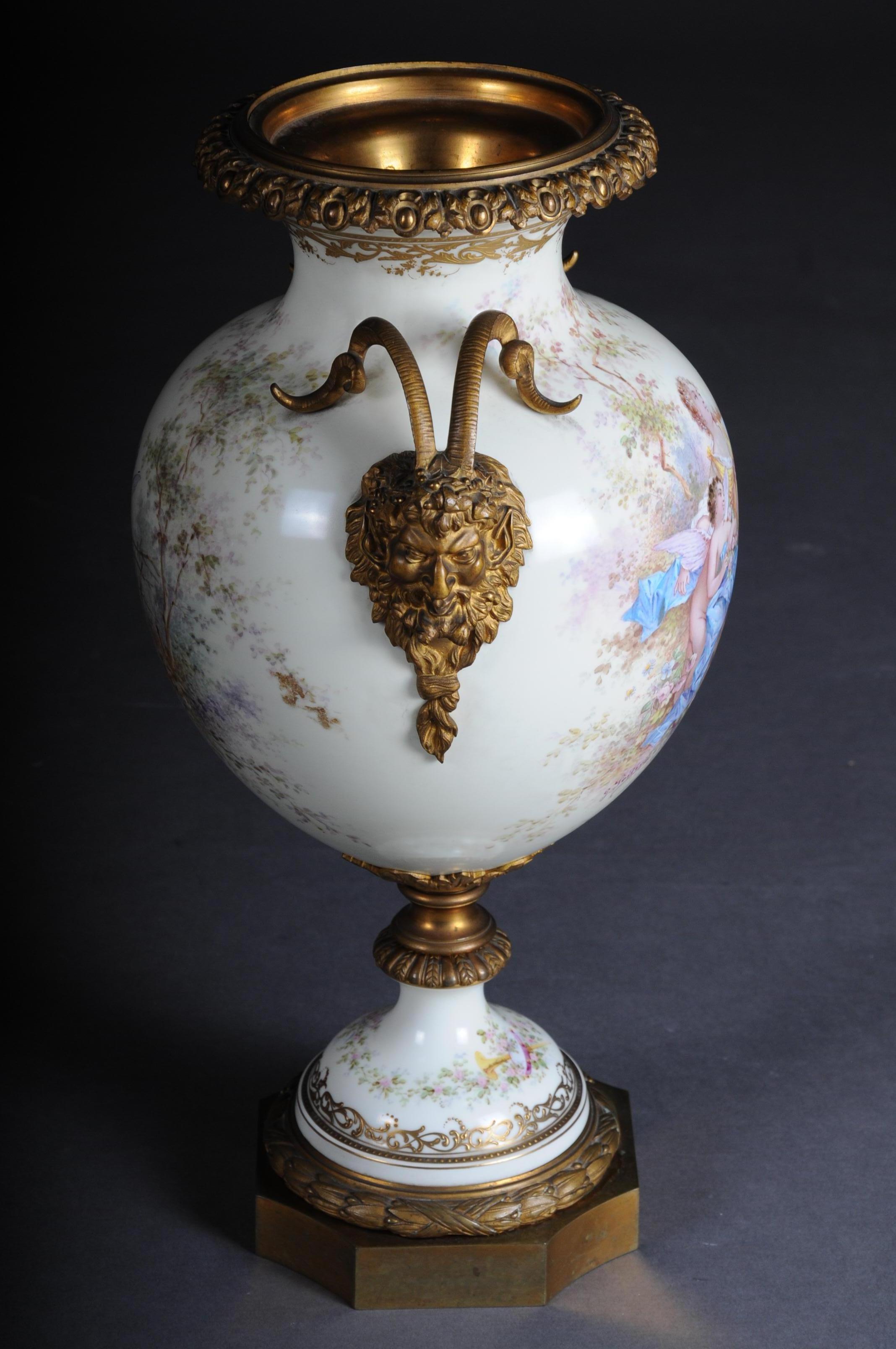 Late 19th Century 19th Century Monumental Sèvres Pomp Vase with Bronze Mounting