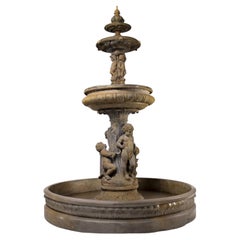 19th Century Monumental Triple-Basin Iron Fountain by Val d'Osne Foundry, France