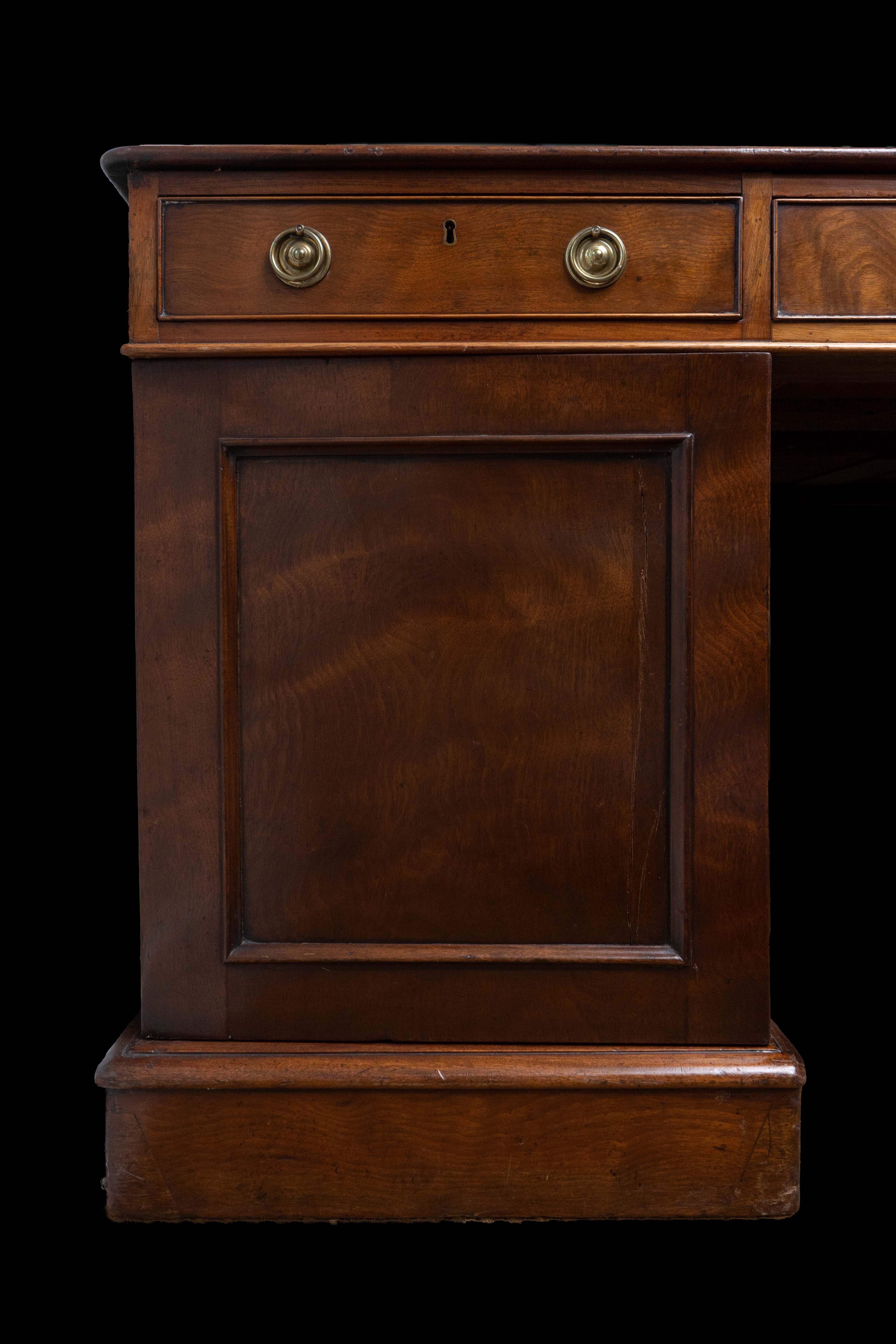 19th Century Monumental Victorian Mahogany Partners Desk 3