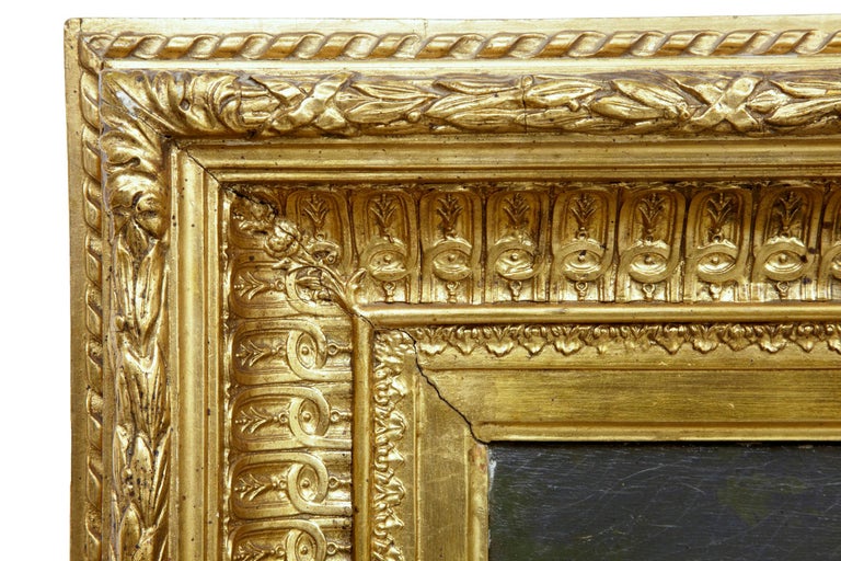 19th Century Moonlight Harbour Oil on Canvas by Albert Berg at 1stDibs