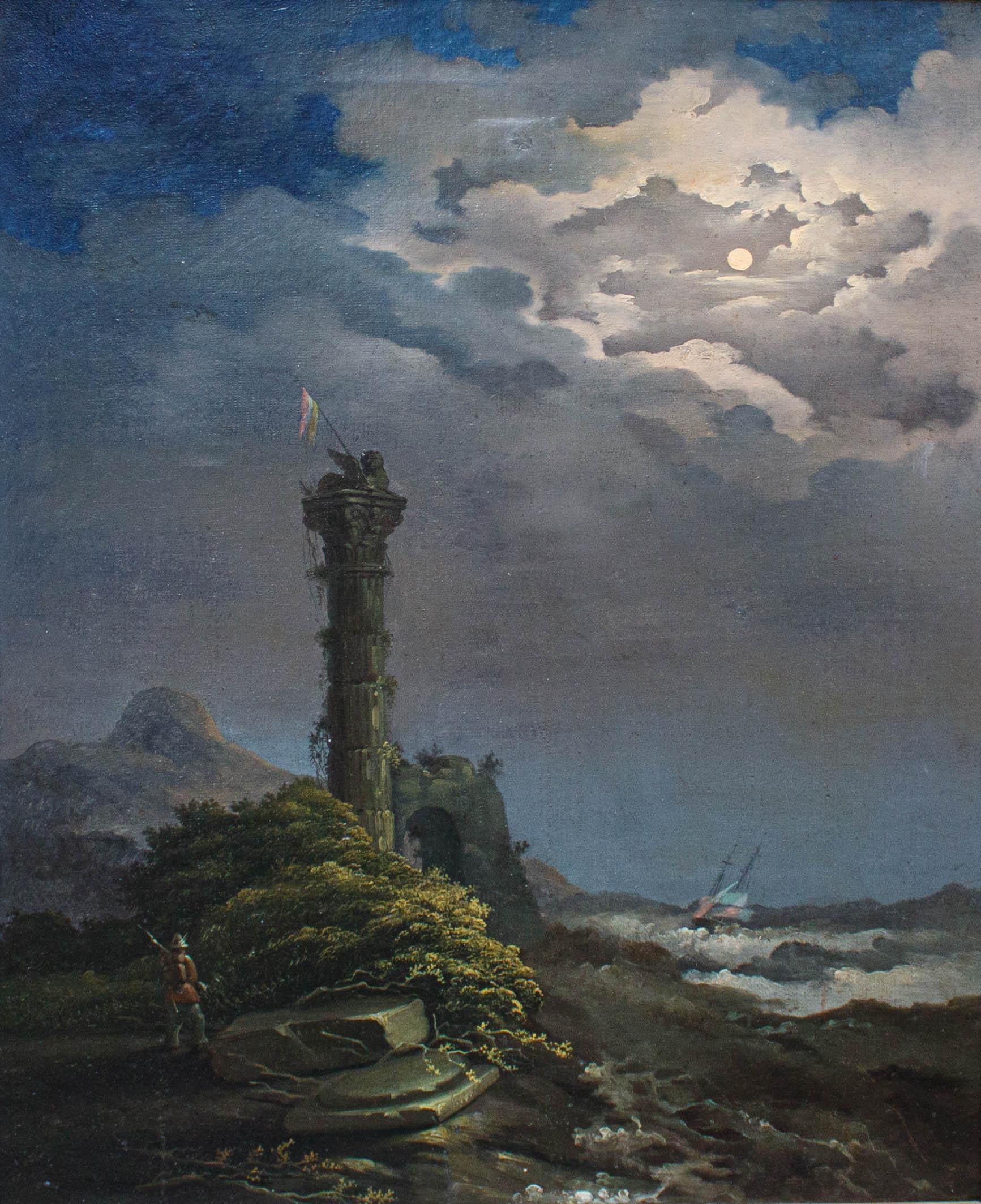 19th century

Moonlit landscape

Measures: Oil on canvas, 67 x 51.5 cm

With frame 75 x 59 cm

Signed lower left “Luigi Giavazzi”

The landscape illuminated by the nocturnal light of the moon that illuminates the sky depicts a collision
