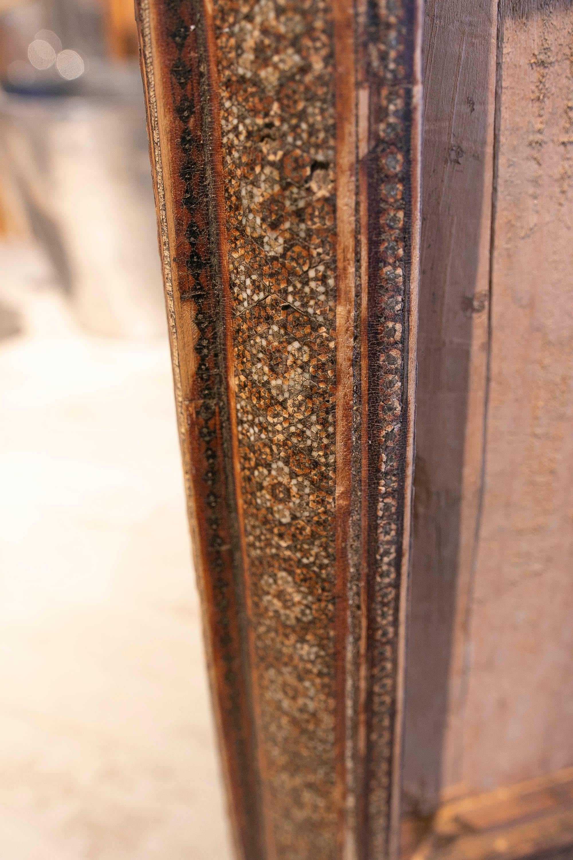 19. Jahrhundert Maurische sorgfältige Handwerkskunst Box Deckel mit Intarsienarbeit   (Holz) im Angebot