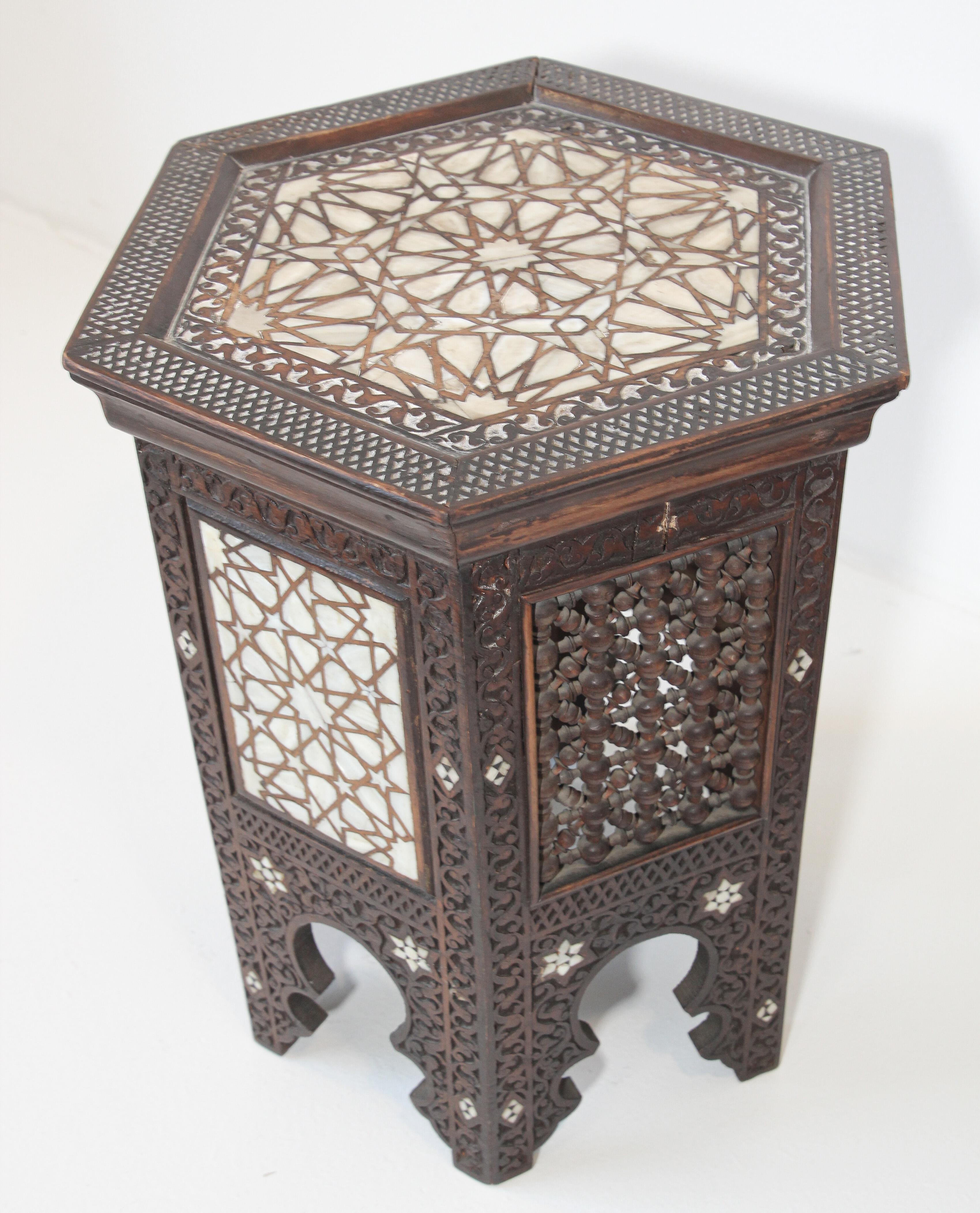 19th Century Moorish Mother-of-pearl Inlaid Side Table 7