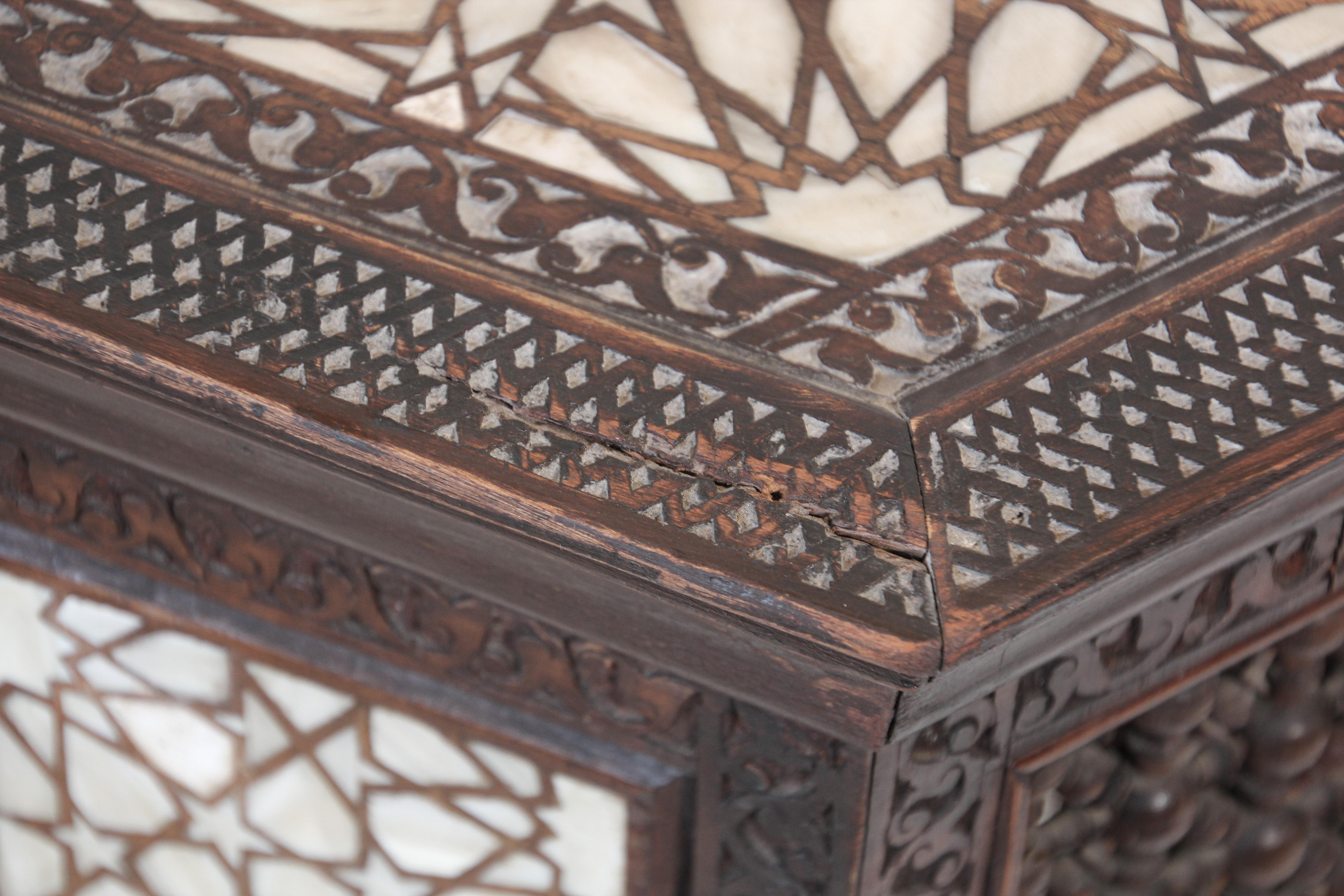 19th Century Moorish Mother-of-pearl Inlaid Side Table 8