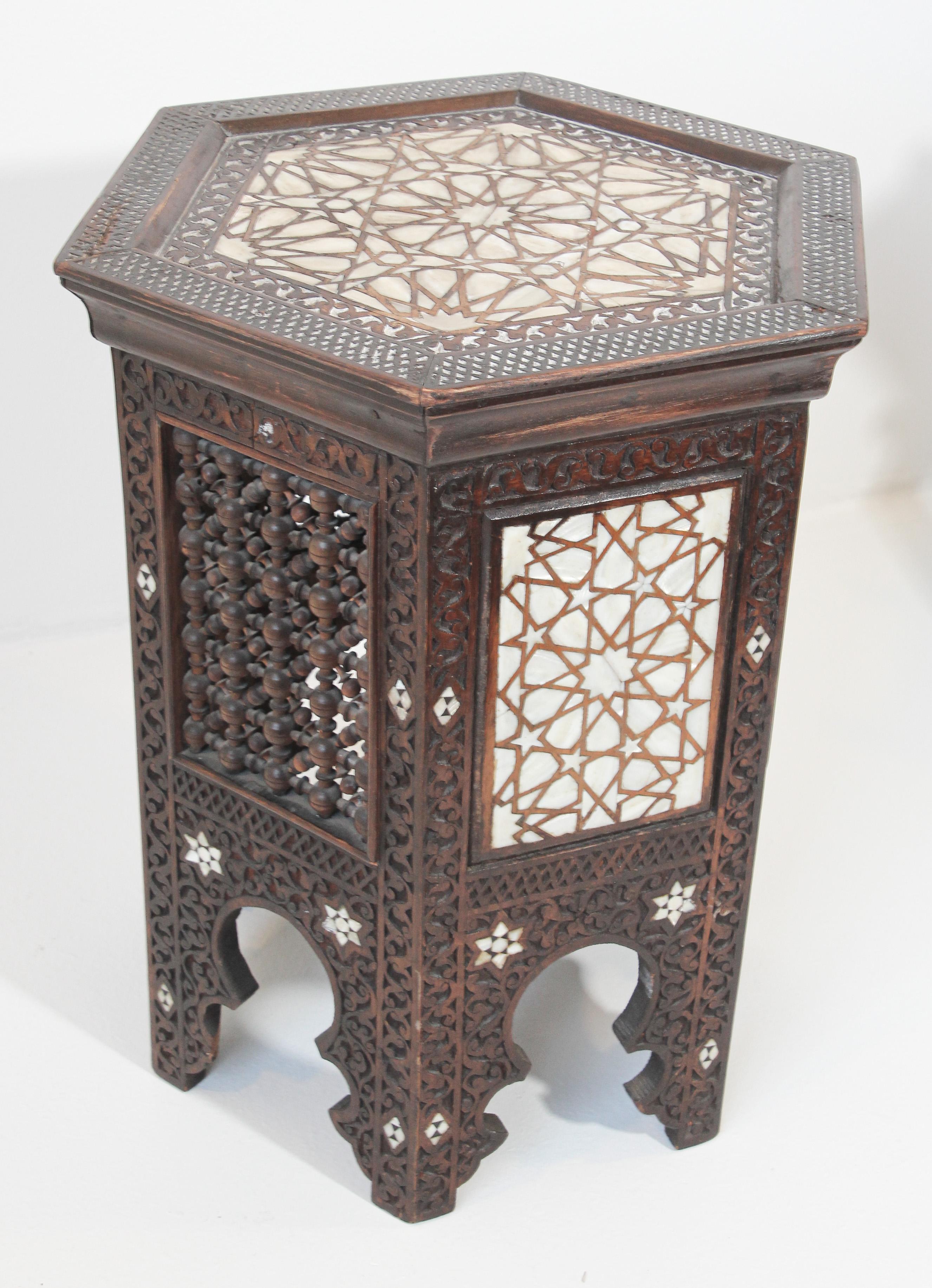 19th Century Moorish Mother-of-pearl Inlaid Side Table 12