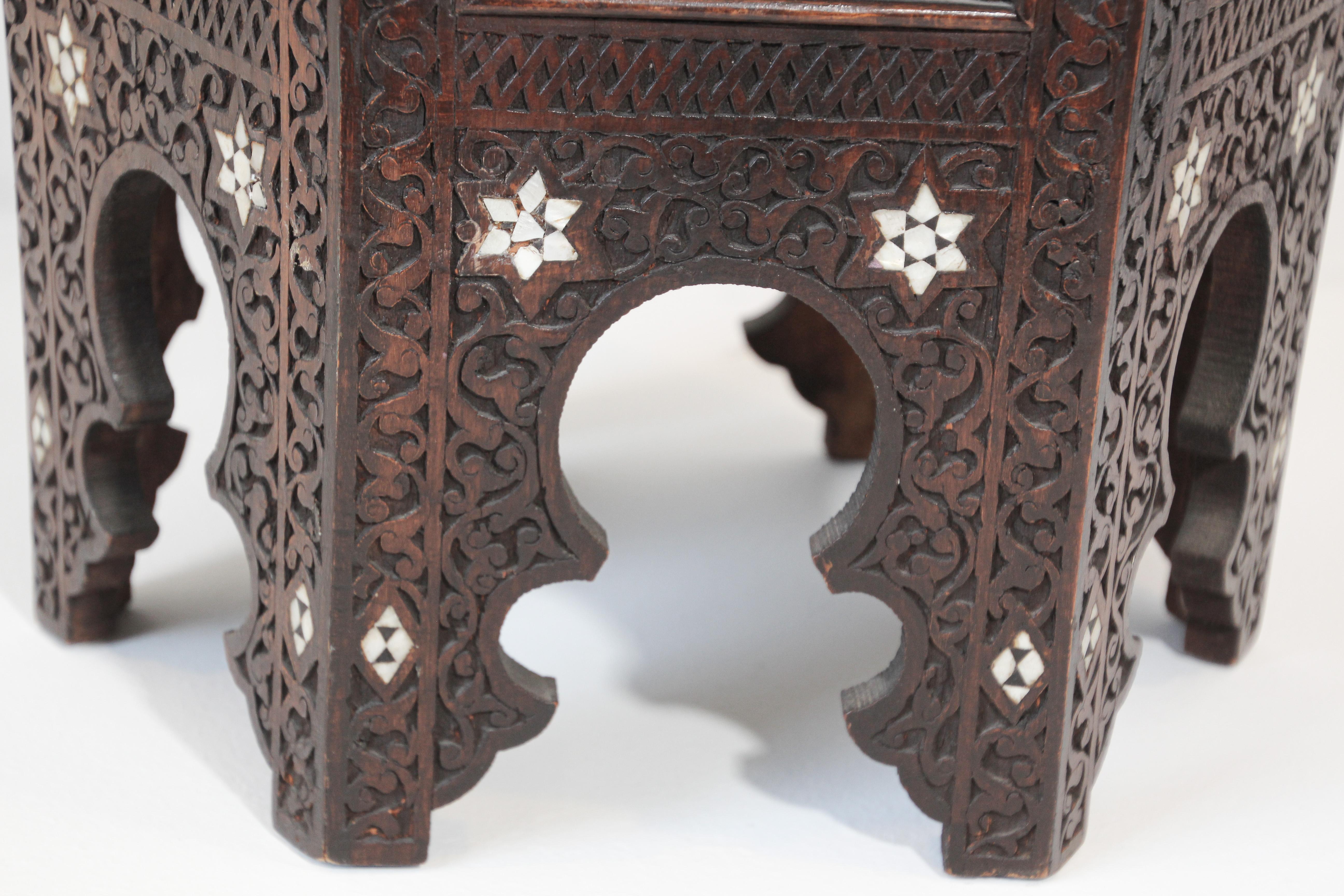 19th Century Moorish Mother-of-pearl Inlaid Side Table 2