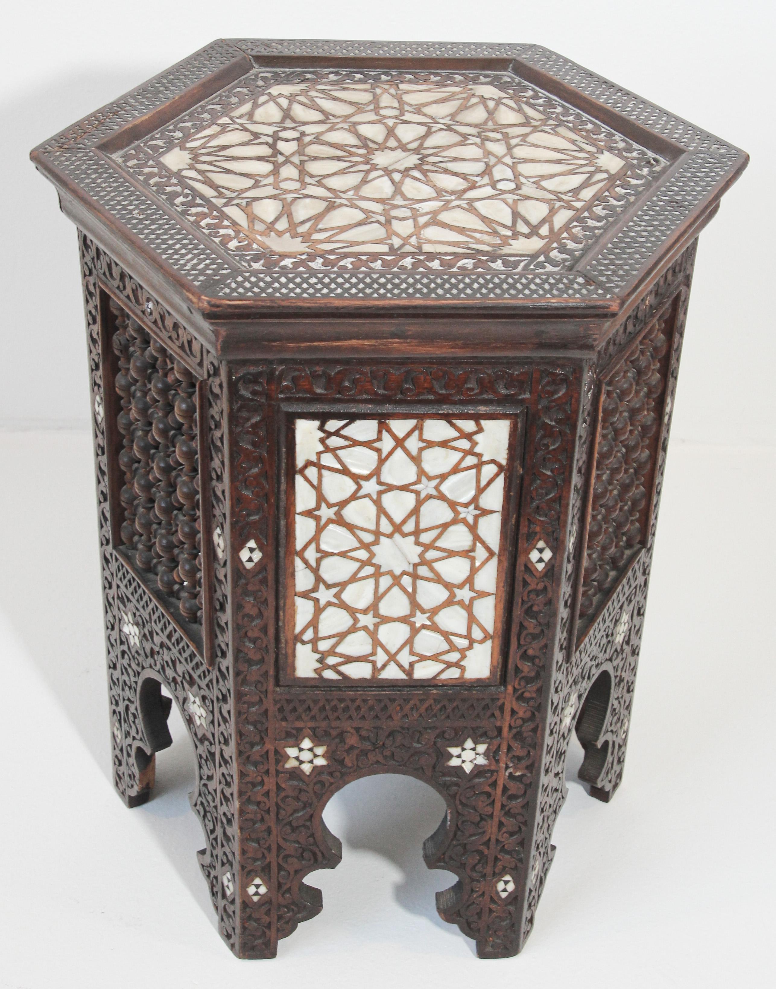 19th Century Moorish Mother-of-pearl Inlaid Side Table 3