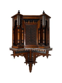 19th Century Moorish Revival Corner Cabinet With Mother Of Pearl Inlay