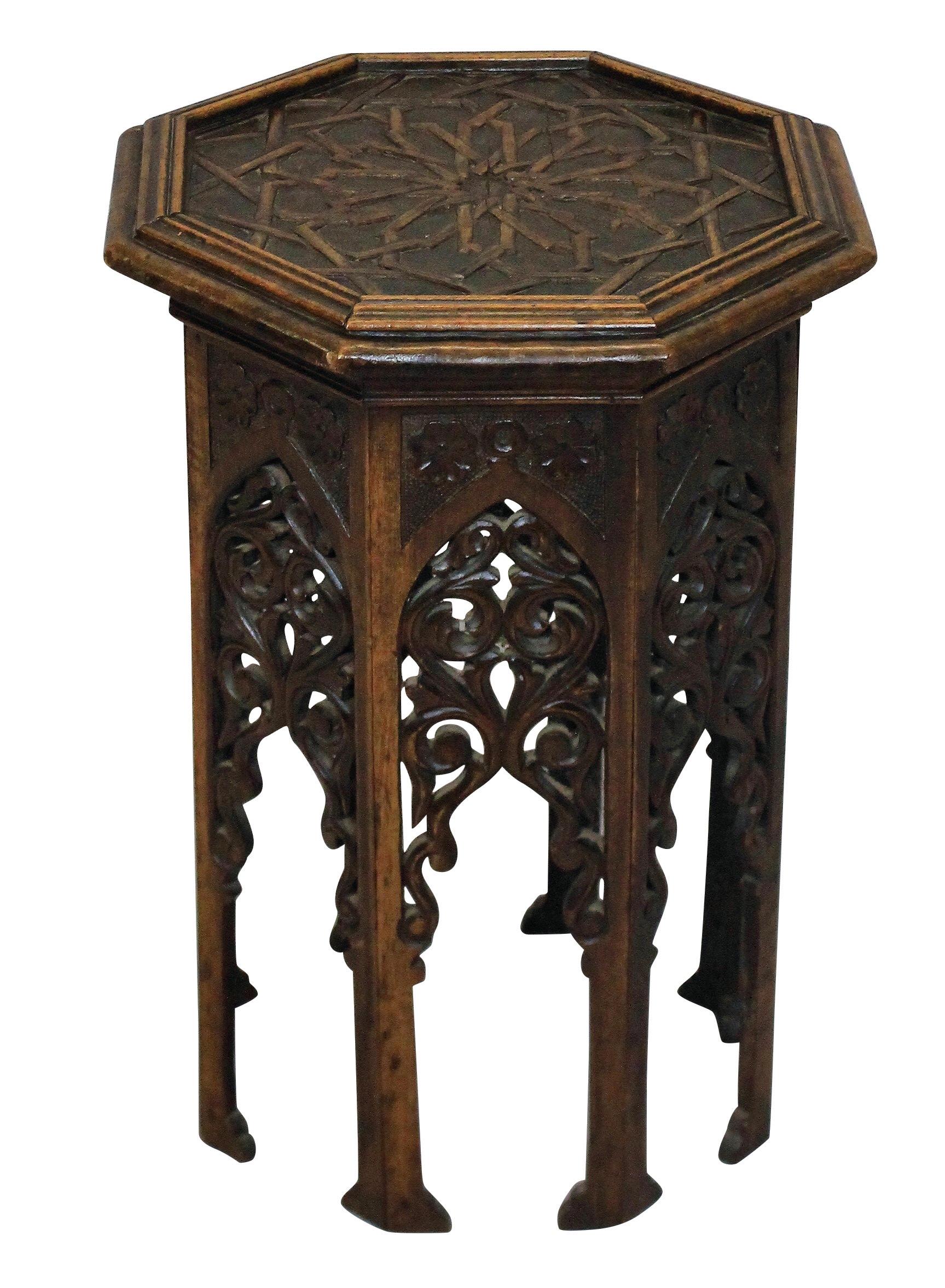 A finely carved 19th century Moorish hardwood side table.

 