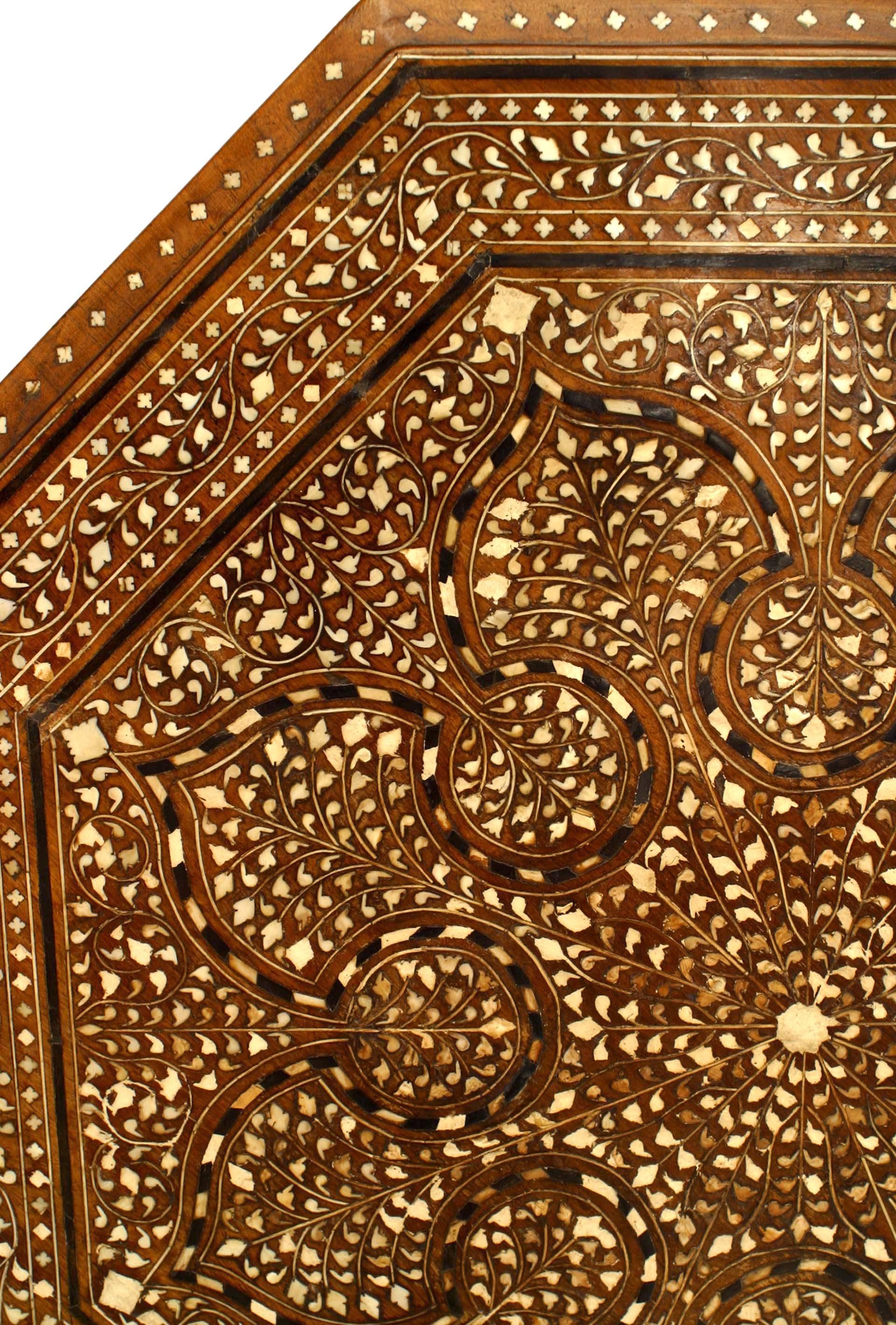 Middle Eastern Moorish Teak Octagonal Open Arch Taboret In Good Condition For Sale In New York, NY