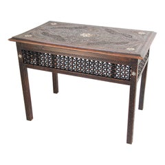 19th Century Moorish Tea Table Inlaid with Mother of Pearl