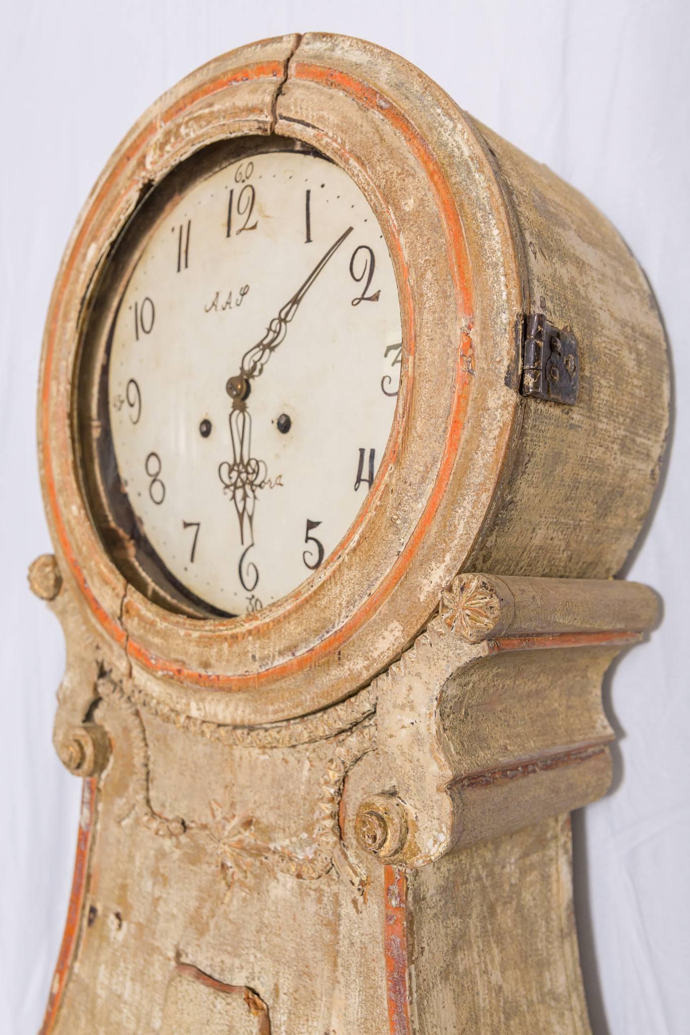 19c Swedish Mora Clock In Distressed Condition In New Orleans, LA