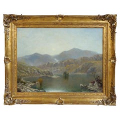 19th Century "Morning In Wales" by J. P. Pollitt Oil on Canvas